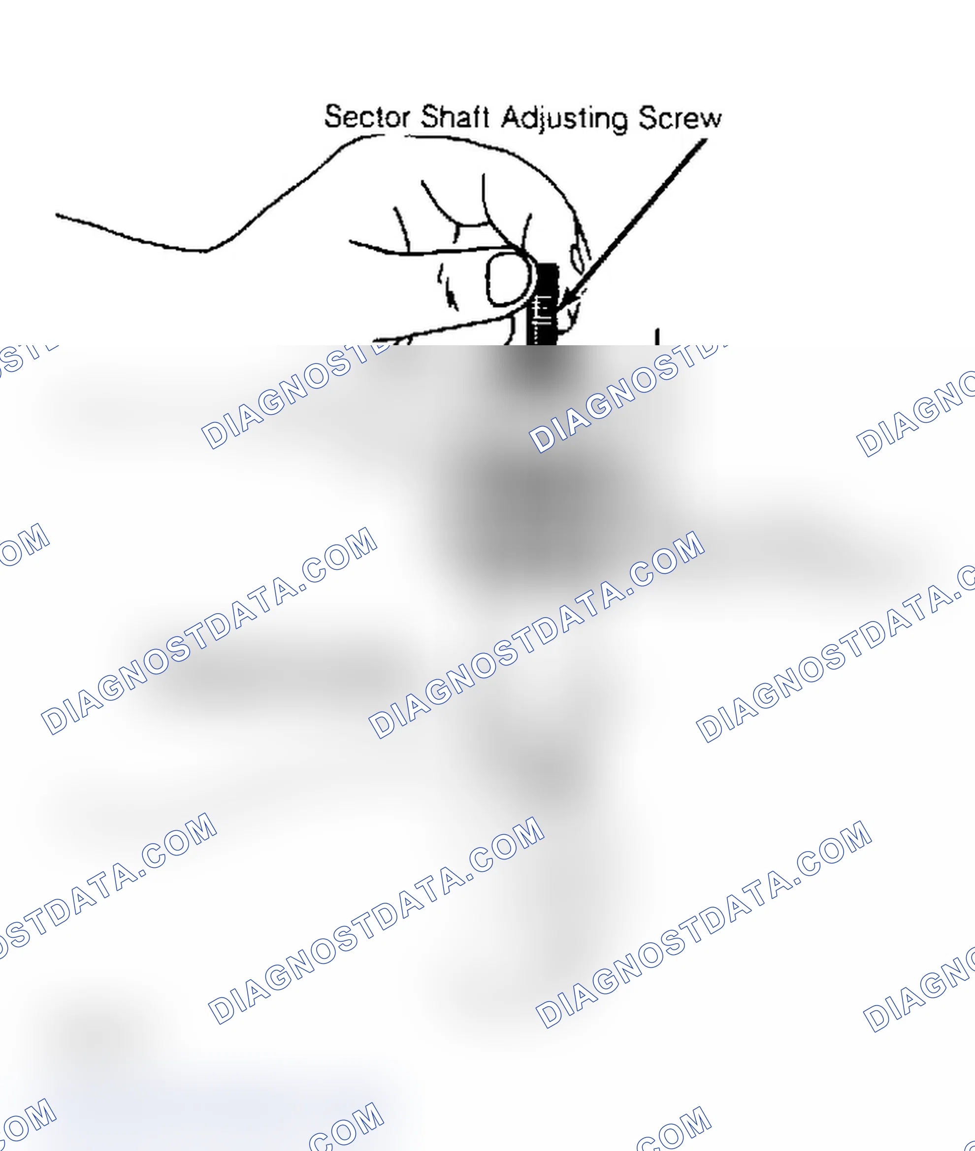 Scheme 3: Checking Sector Shaft "T" Slot Clearance. Clearance may be adjusted by replacing shims.