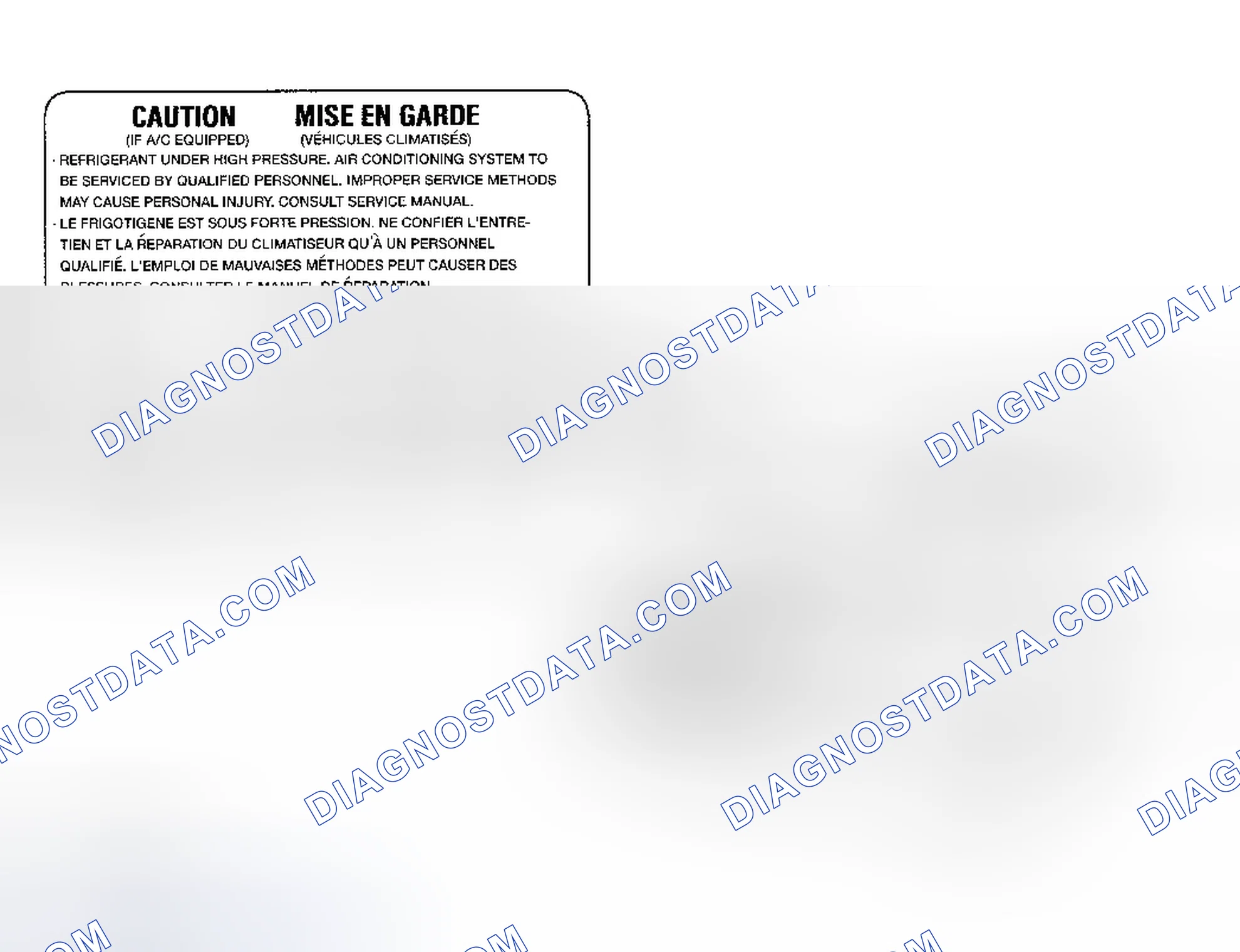 Scheme 22: Underhood A/C Specification Labels