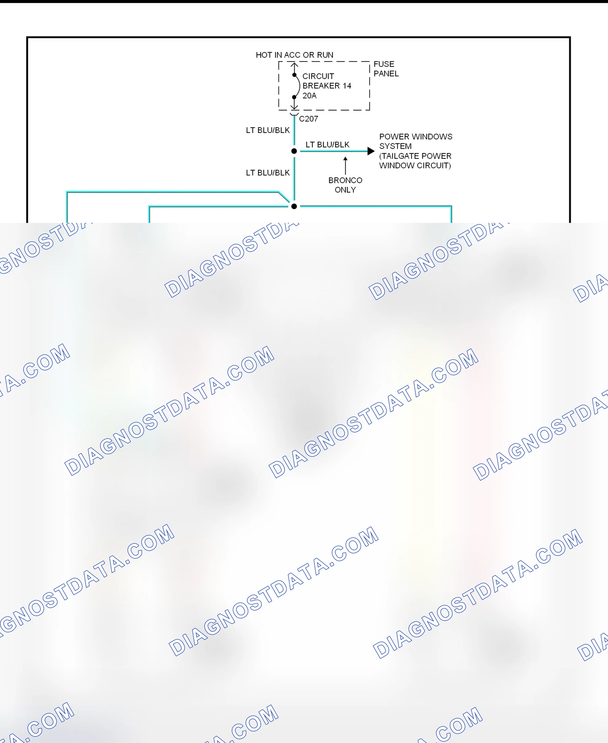 Scheme 20: Power Window Wiring Diagram (Bronco & F-Series Pickup)