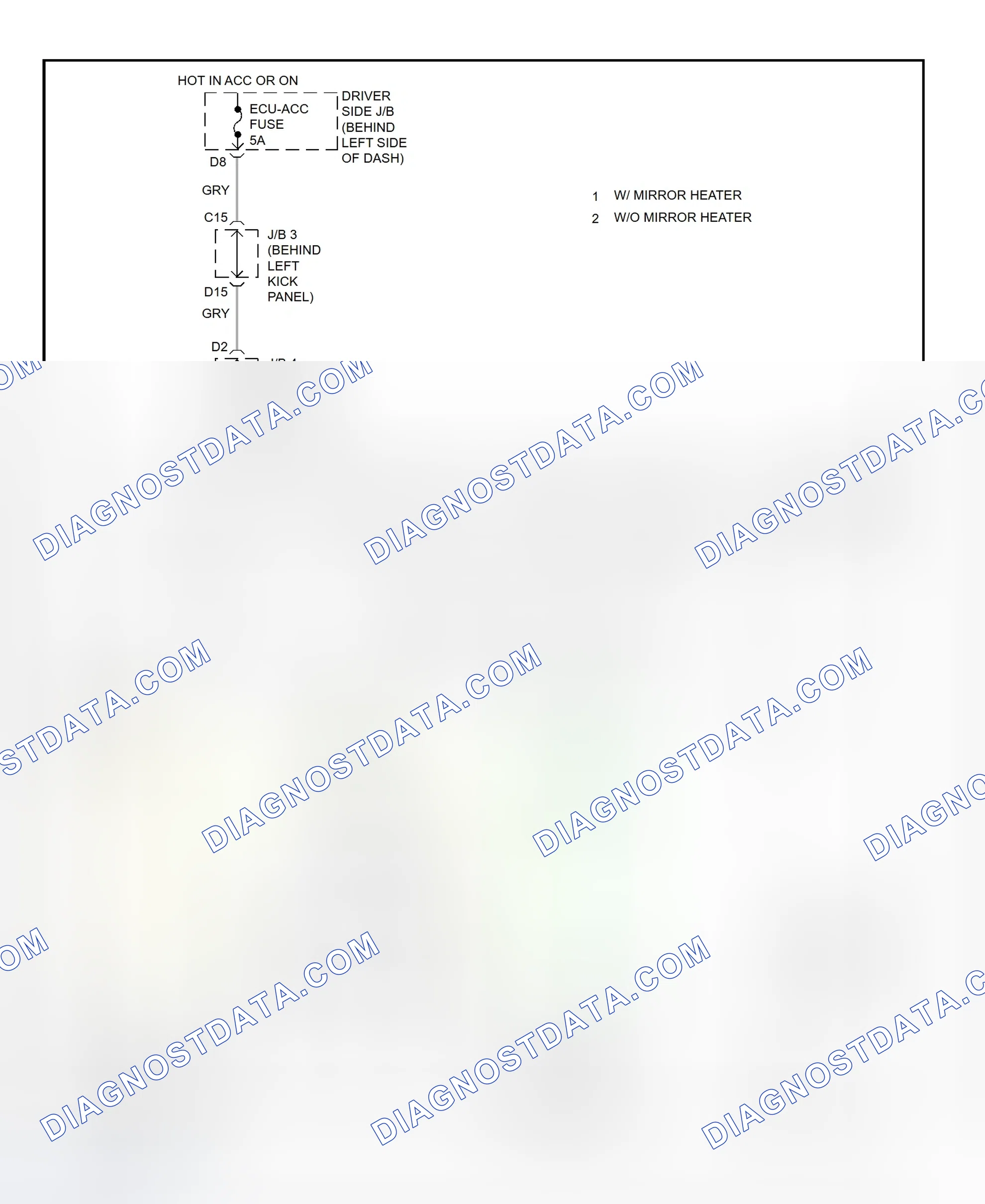 Scheme 25: Power Mirror System Wiring Diagram (Avalon)