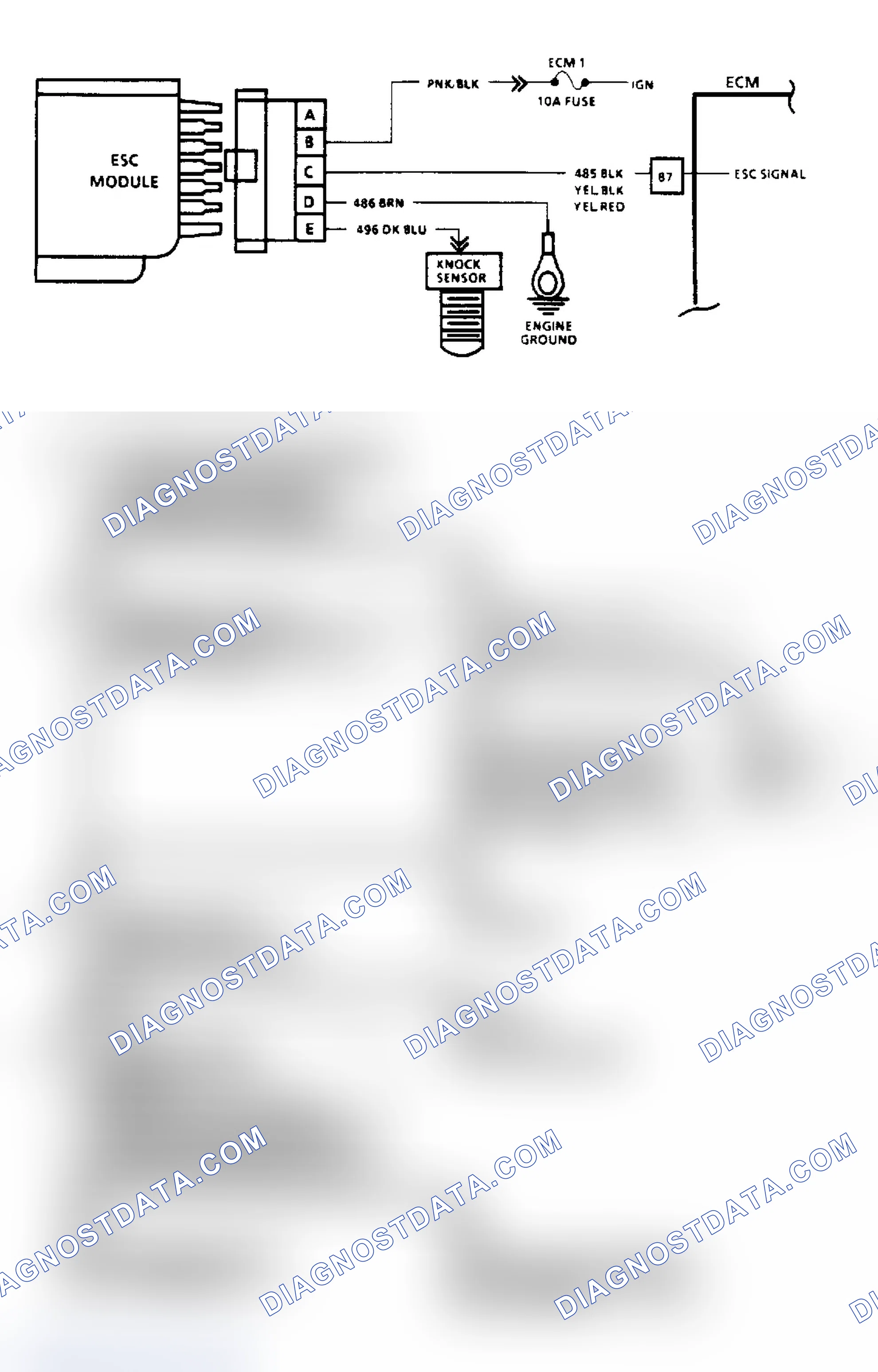 Scheme 114: Electronic Spark Control Check (Except 2.5L & 7.4L Engines) - Flow Chart & Schematic