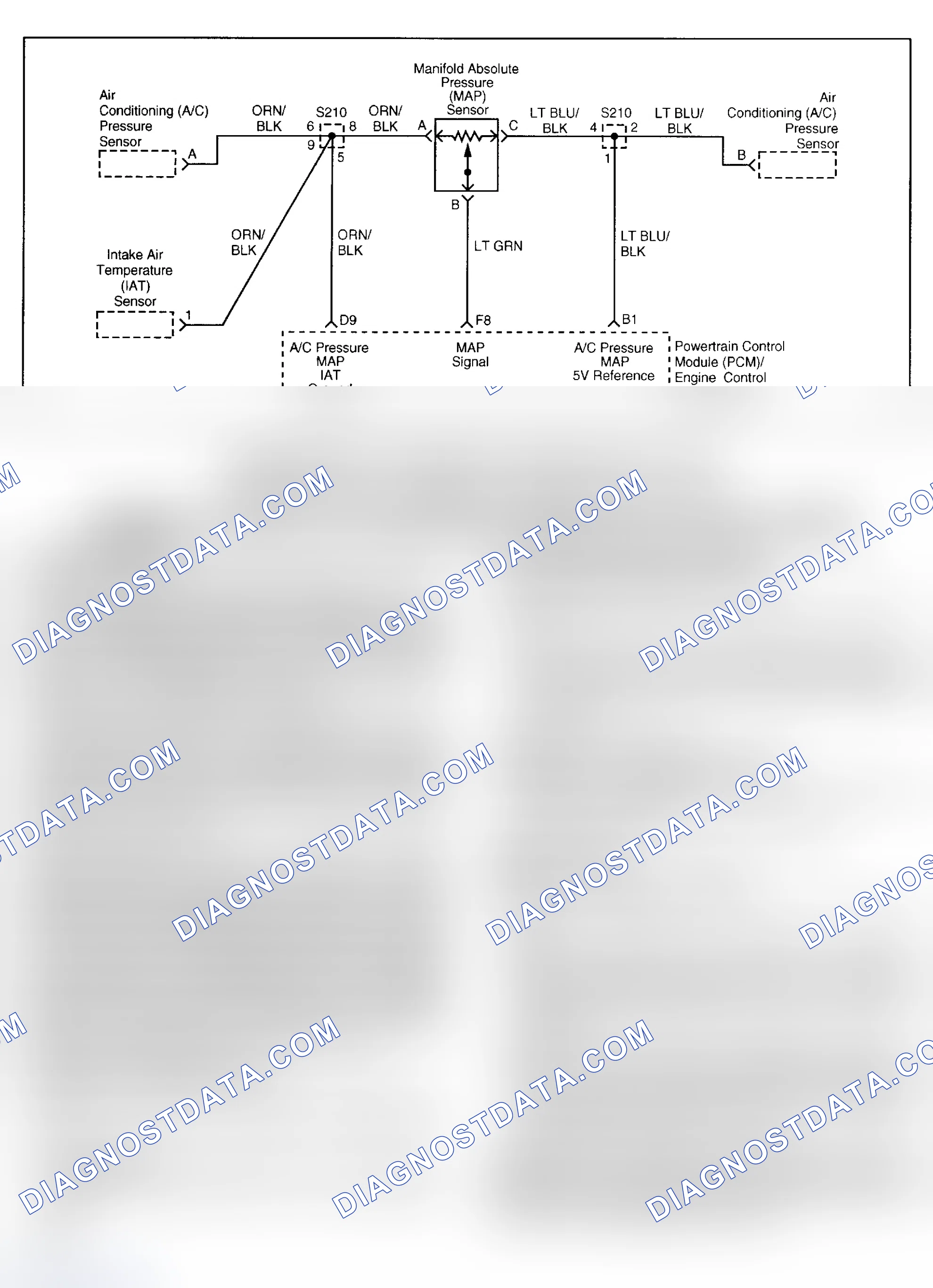 Scheme 210: DTC P1106: MANIFOLD ABSOLUTE PRESSURE INTERMITTENT HIGH VOLTAGE