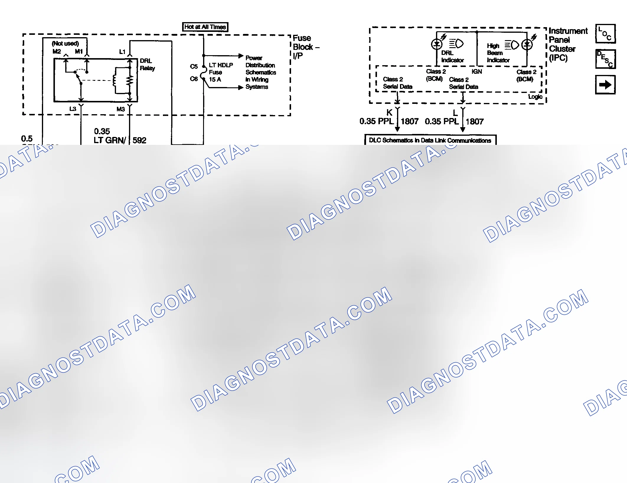 Scheme 1: Headlights/Daytime Running Lights (DRL) Schematics (Controls and Indicators - Domestic)