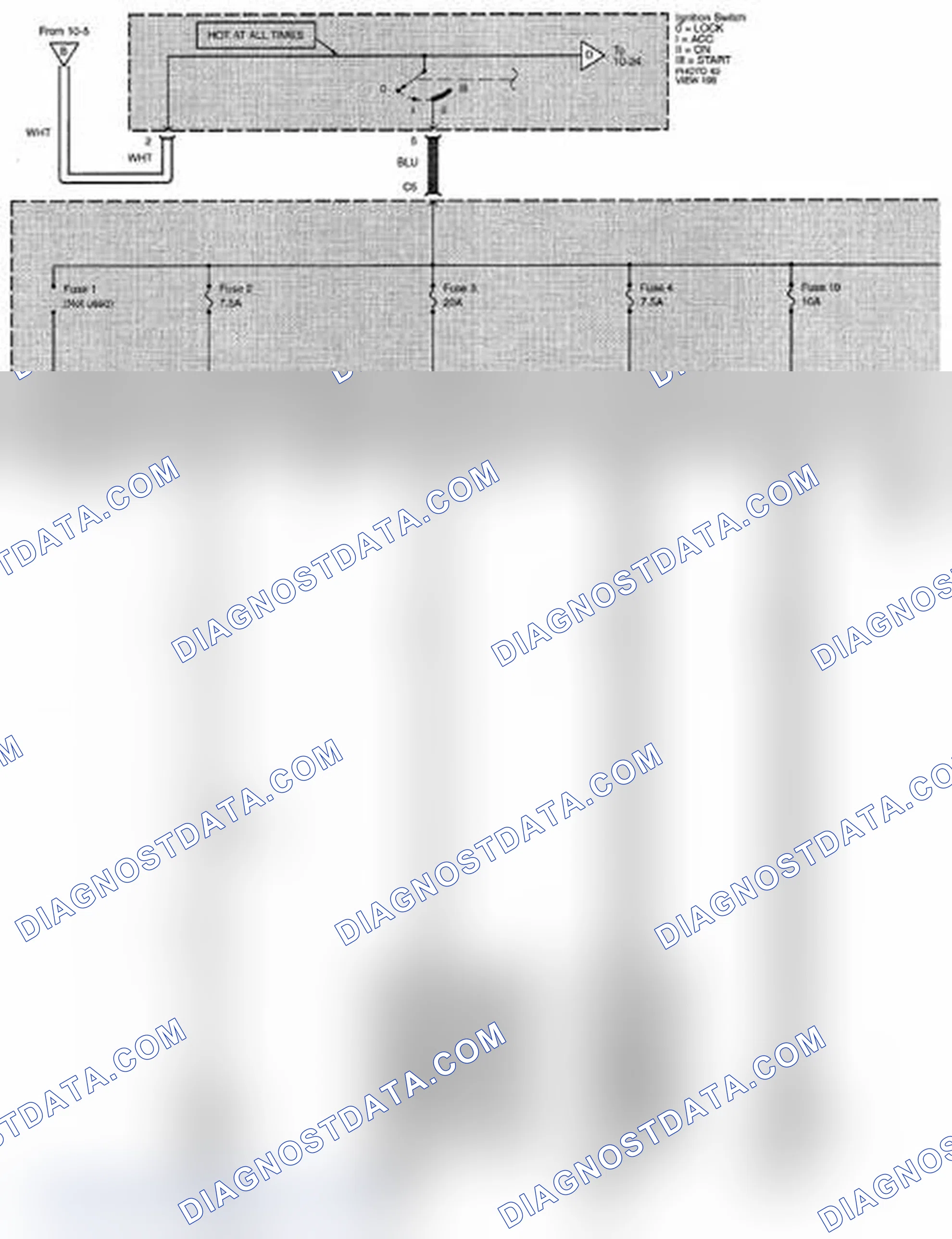 Scheme 101: Power Distribution Circuit Diagram - Without Keyless Access (Page 10-18)