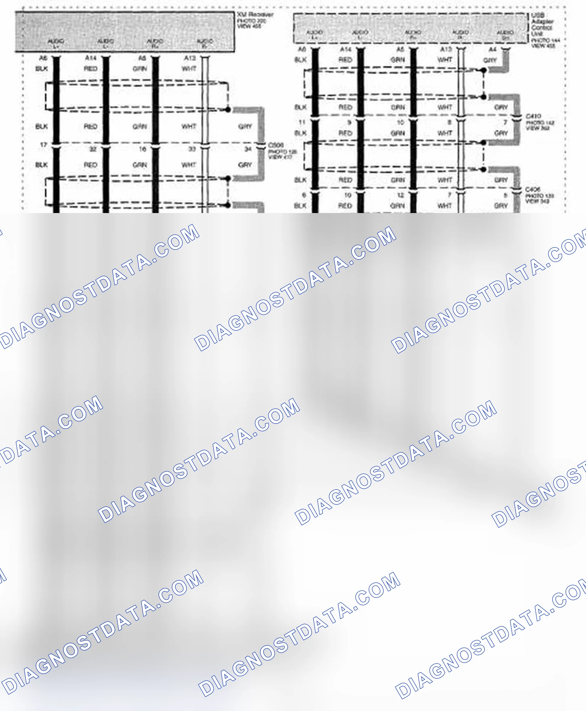Scheme 328: Audio System Circuit Diagram - Without Navigation (Page 150-9)