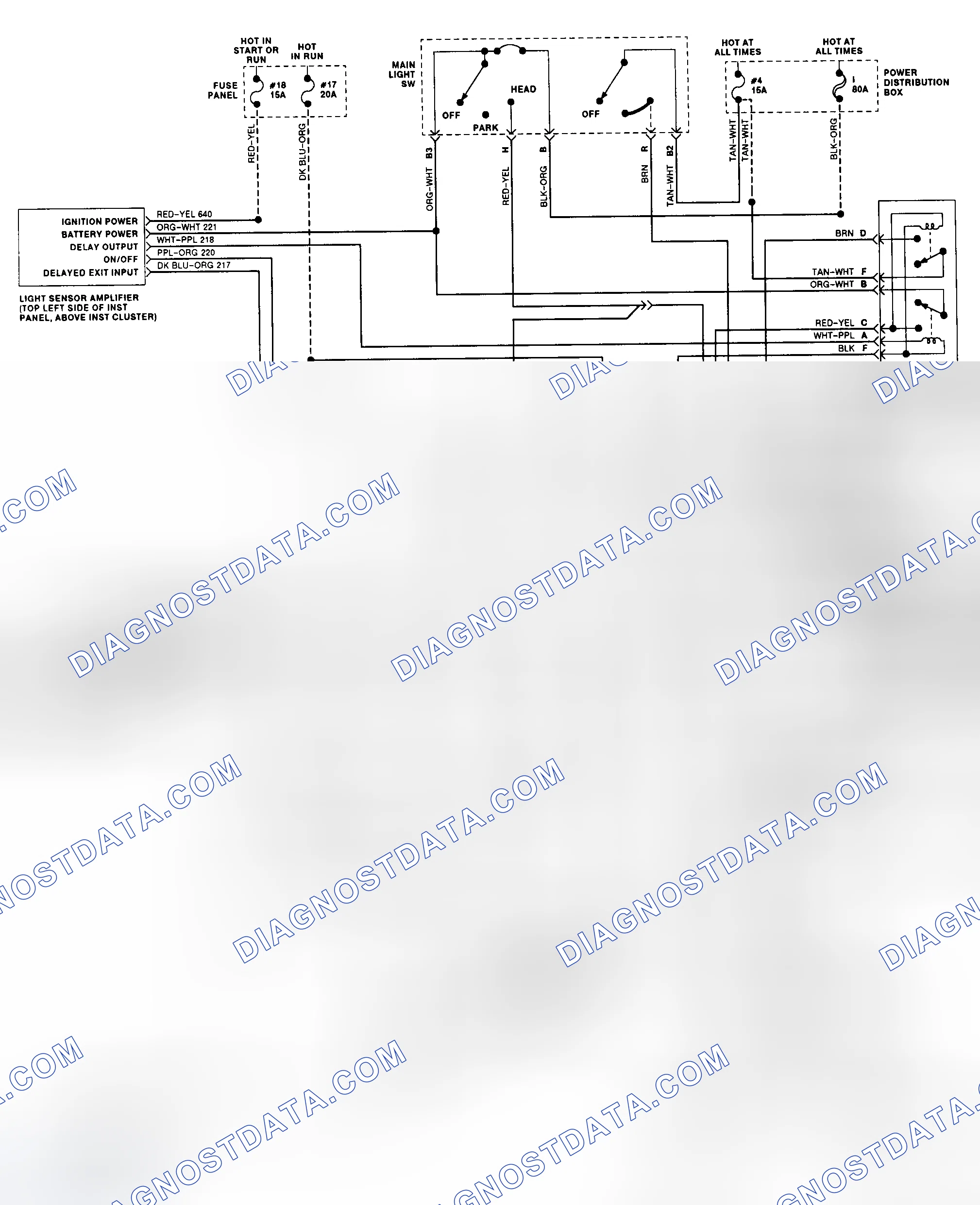 Scheme 4: Auto Headlight Dimmers Wiring Diagram (Continental, Auto)