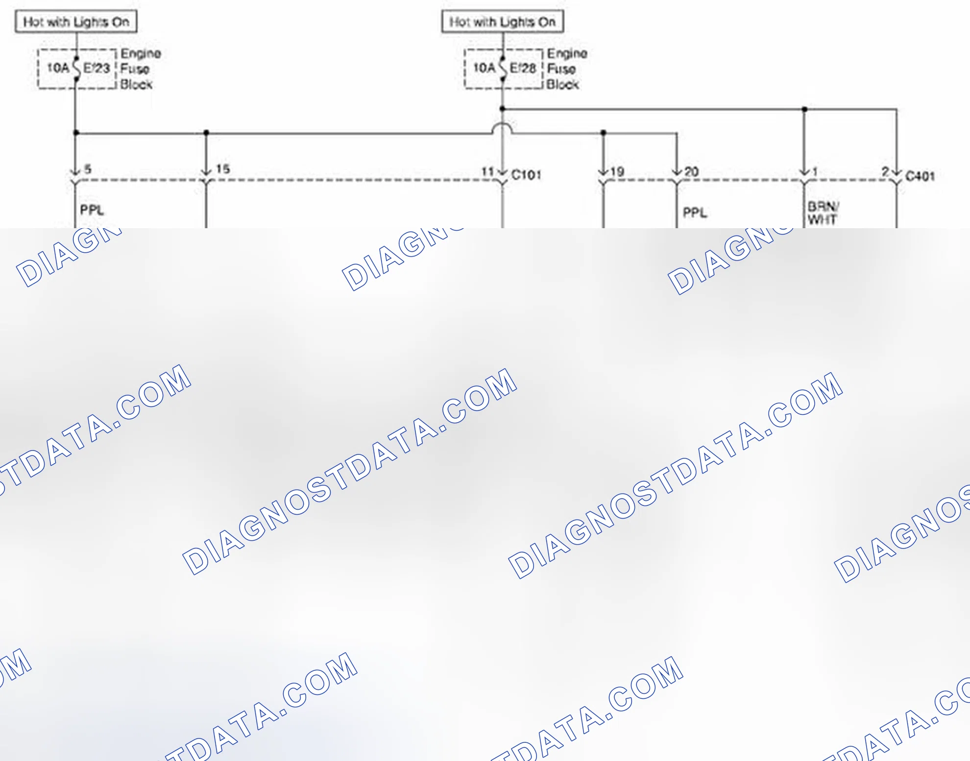 Scheme 12: Park, Tail and License Lamp Circuit Diagram (For STATION WAGON Model, CANADA ONLY)
