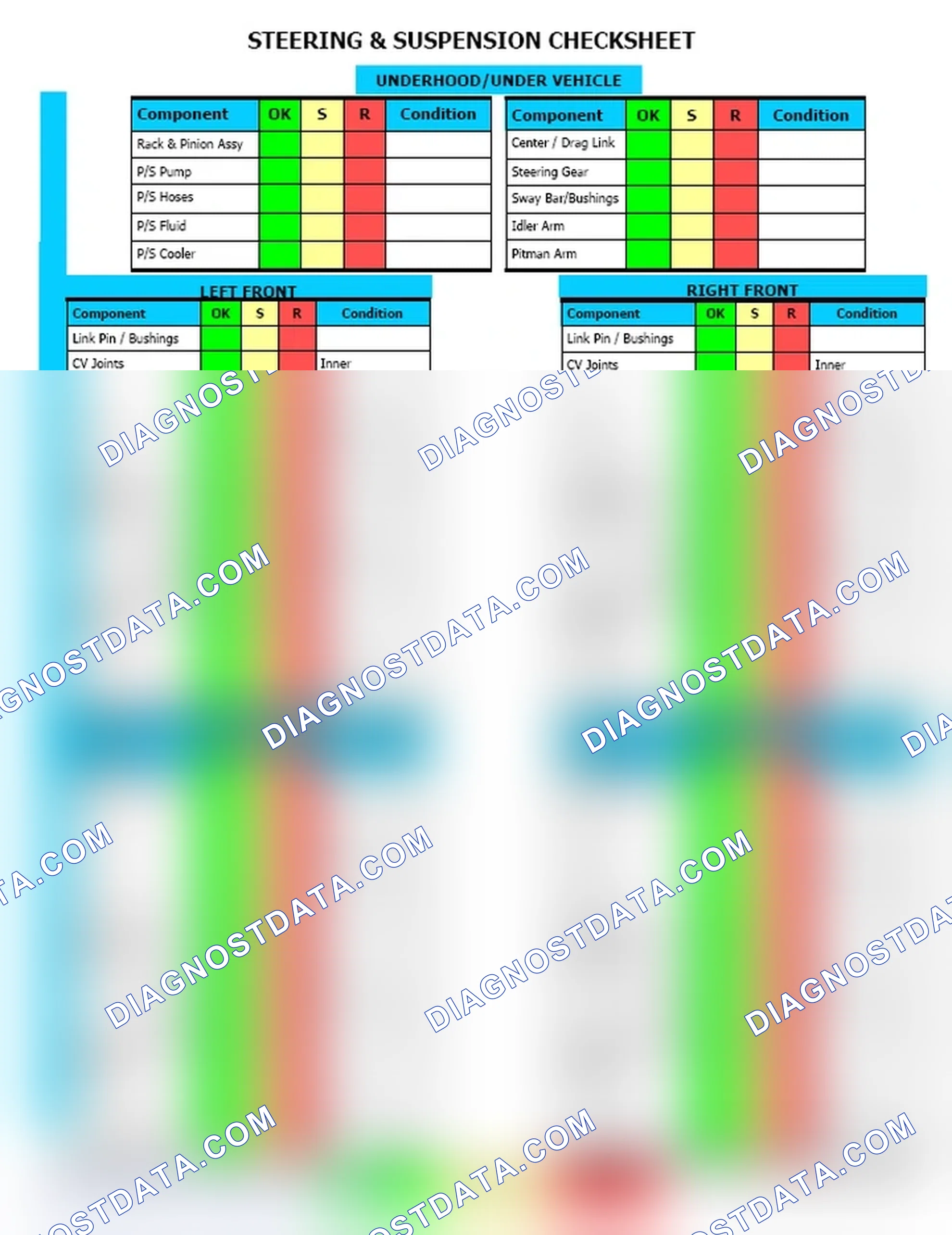 Scheme 12: Steering & Suspension Checksheet (2 Of 2)