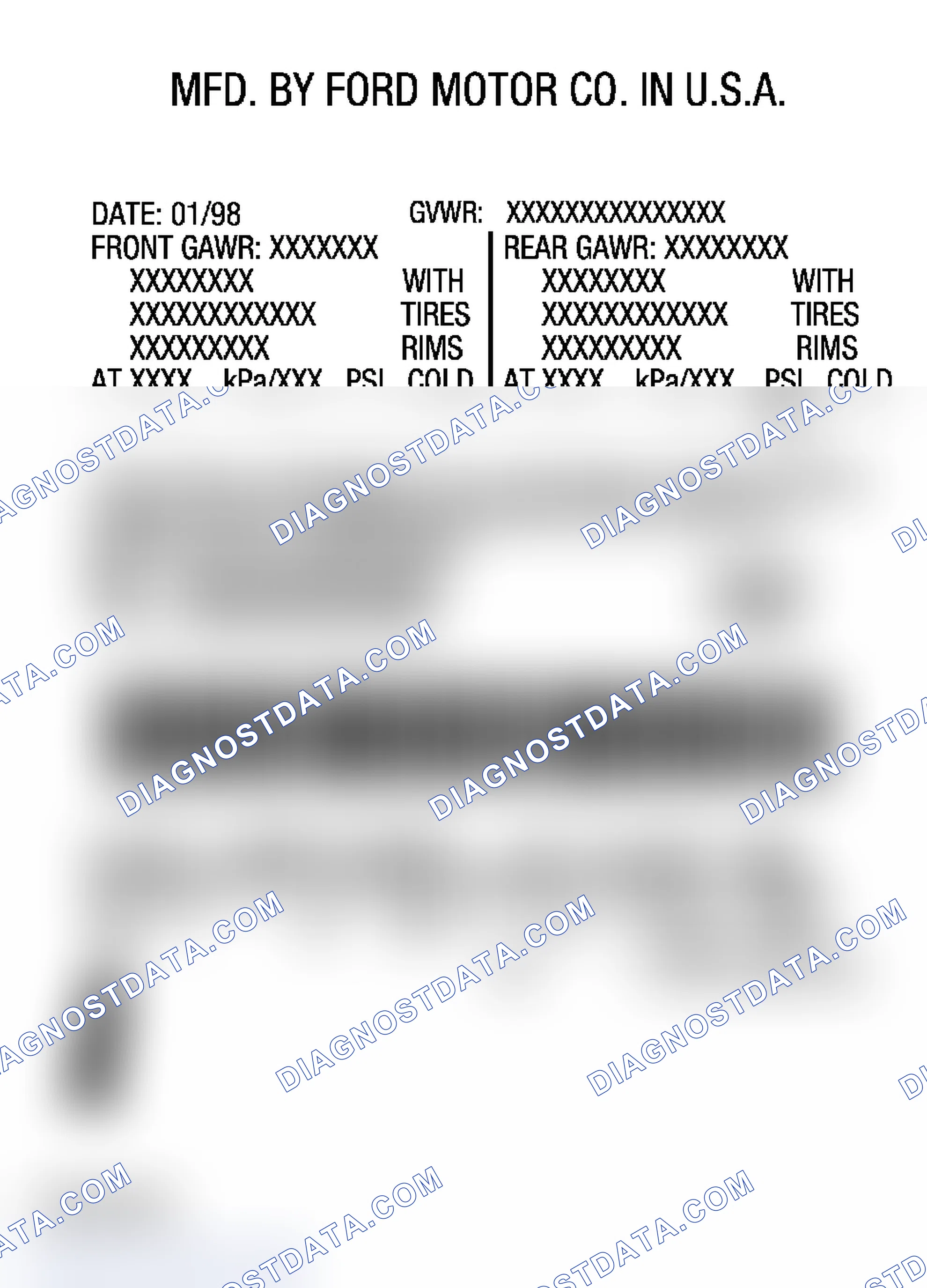 Scheme 34: Wheel base Codes - Ford Freestyle