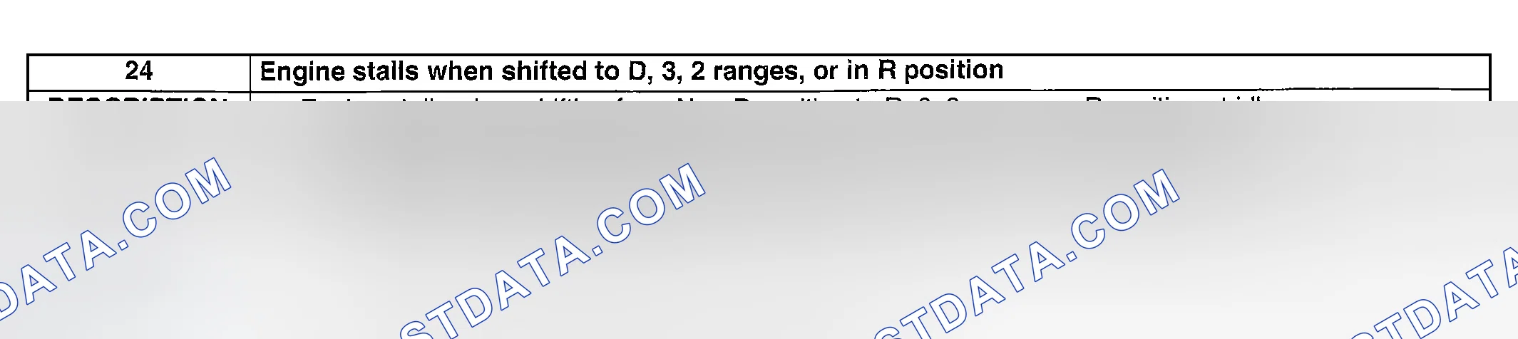 Scheme 146: NO. 24: ENGINE STALLS WHEN SHIFTED TO D, 3, 2 RANGES, OR IN R POSITION