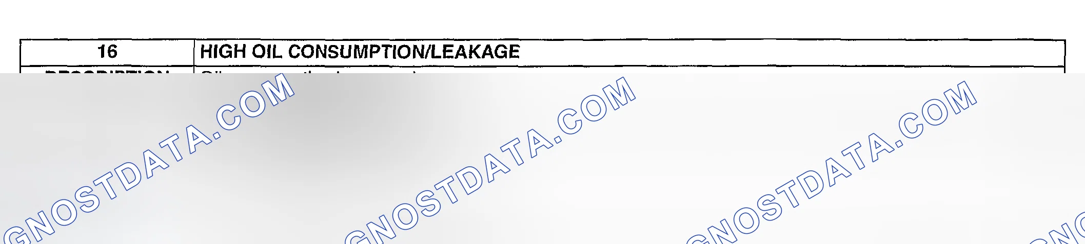 Scheme 482: NO. 16 HIGH OIL CONSUMPTION/LEAKAGE