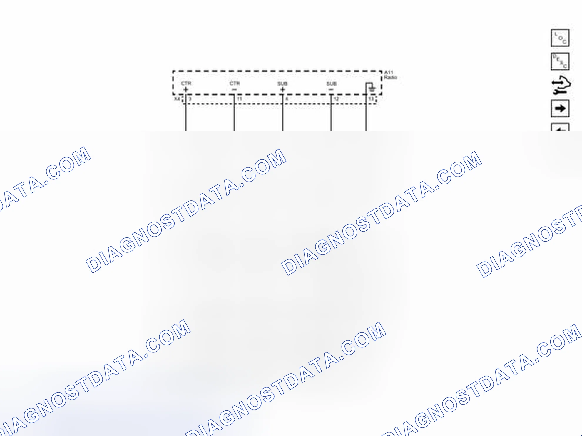 Scheme 4: Audio Amplifier Center and Subwoofer Audio Inputs (UQS)