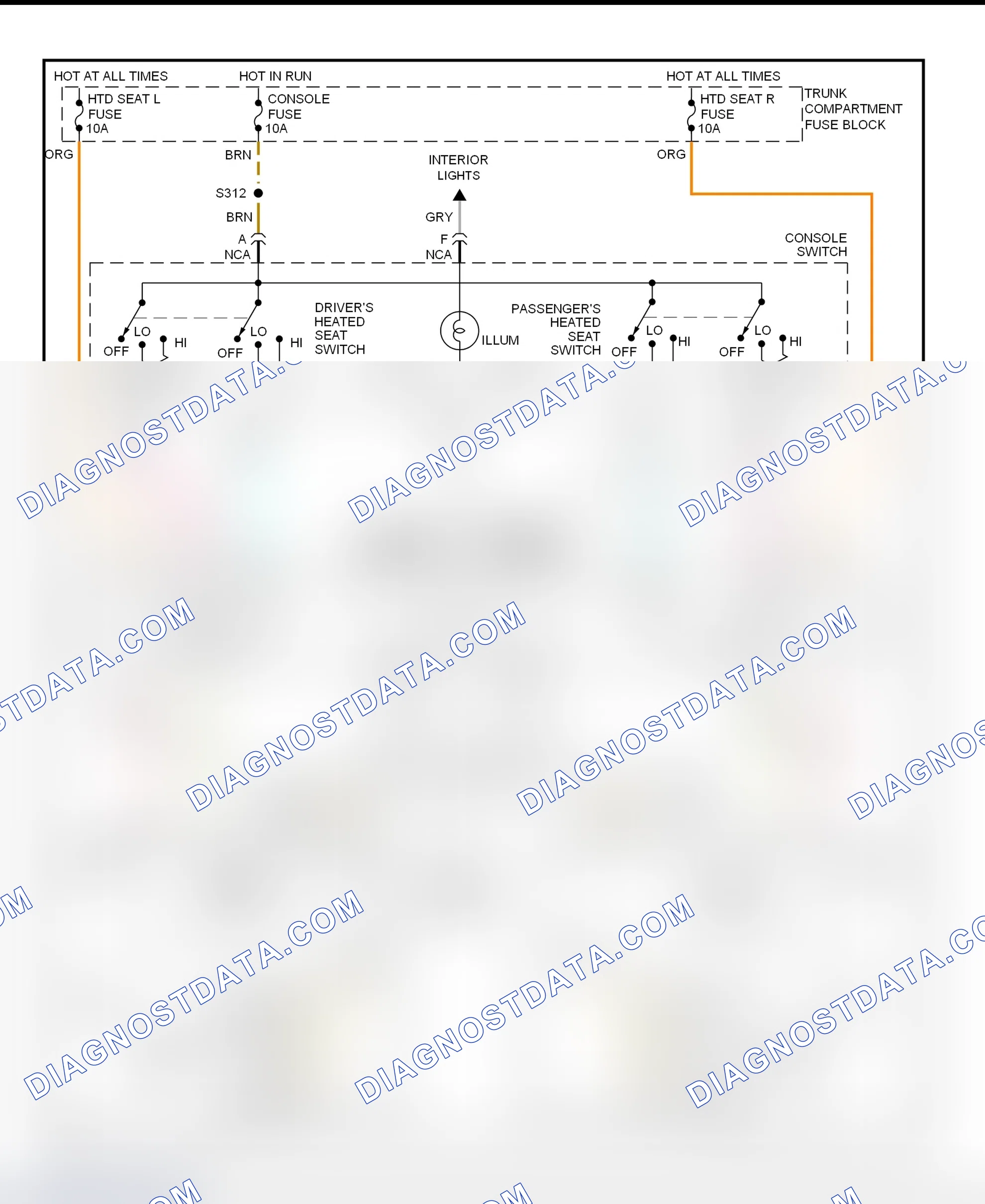 Scheme 8: Power Heated Seats Wiring Diagram (Eldorado & Seville With Mini Console)