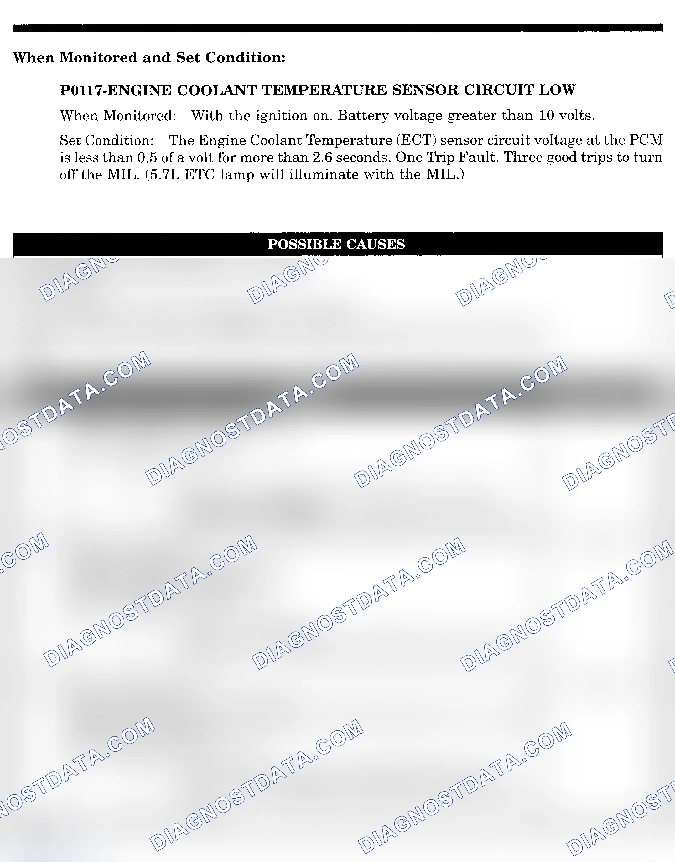 Scheme 438: DTC P0117: ENGINE COOLANT TEMPERATURE SENSOR CIRCUIT LOW