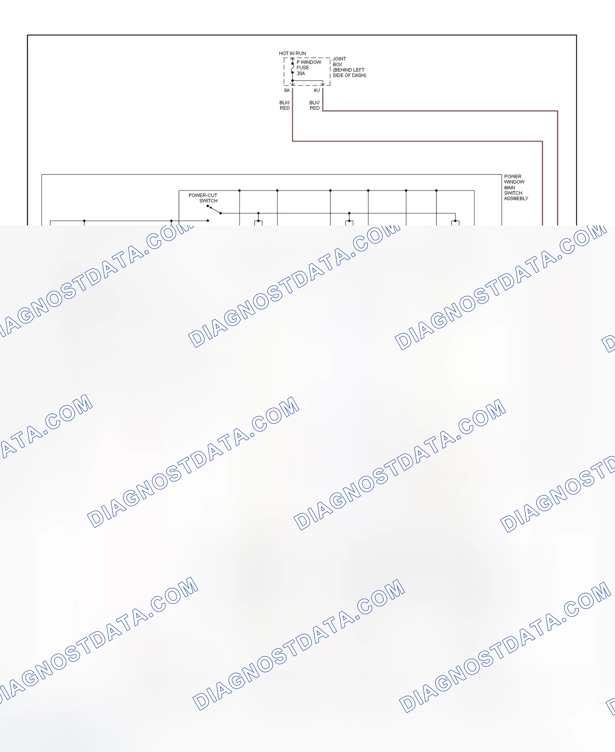 Scheme 7: Power Window System Wiring Diagram (626)