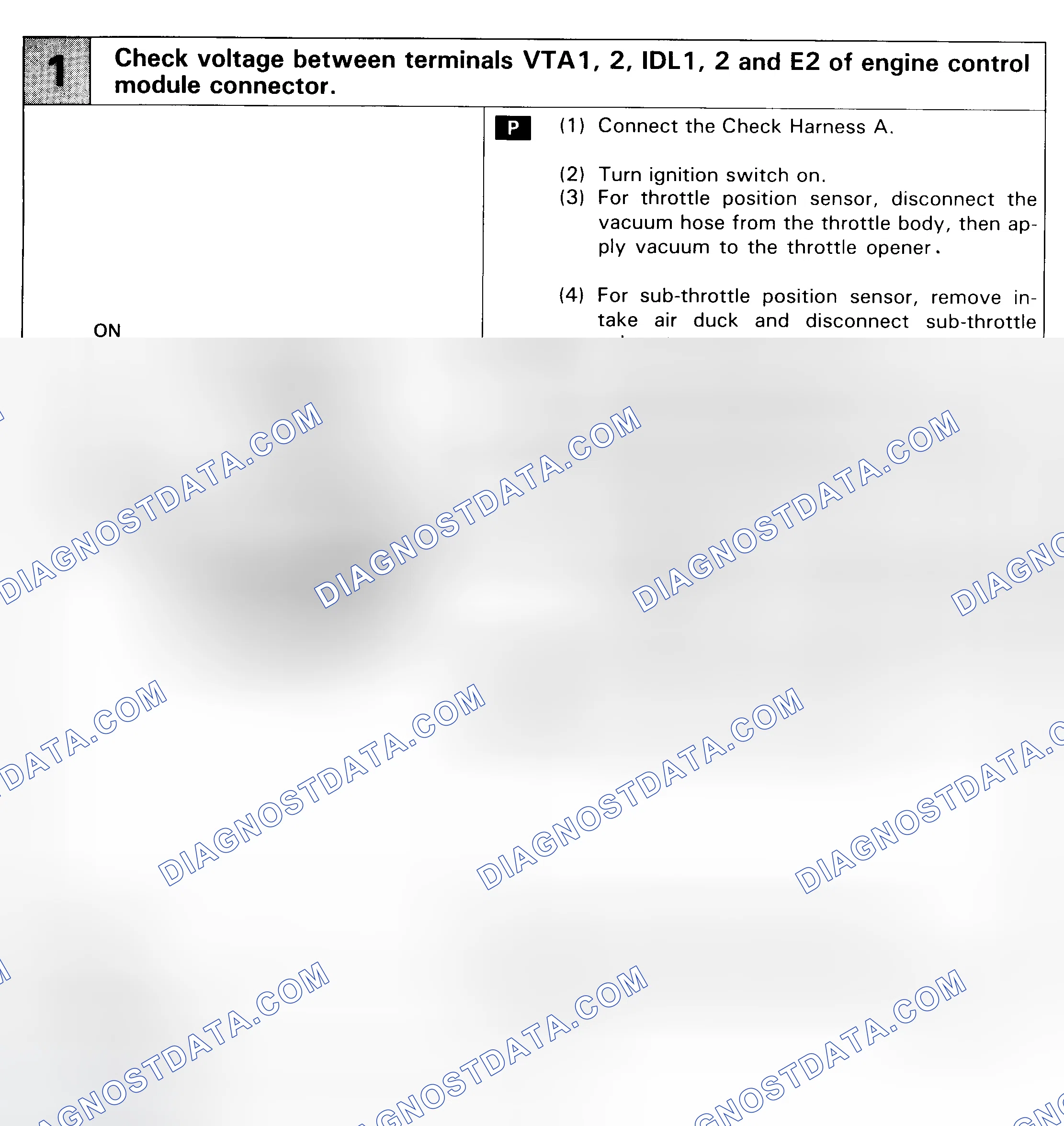 Scheme 152: DTC 41, 47 - THROTTLE POSITION SENSOR SIGNAL