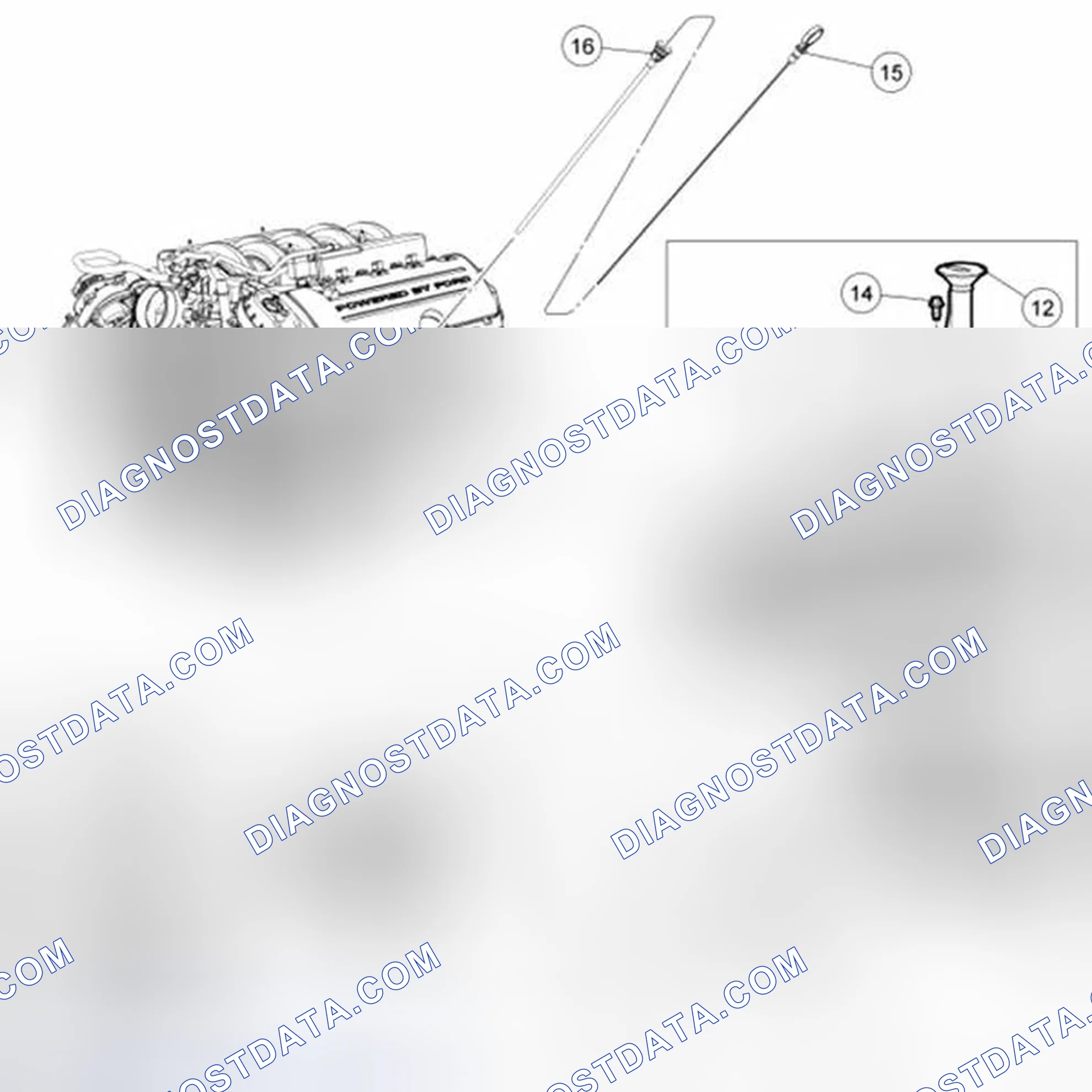 Scheme 852: Oil Pump, Oil Filter Adapter, Oil Pump Screen and Pickup Tube and Oil Level Indicator and Tube