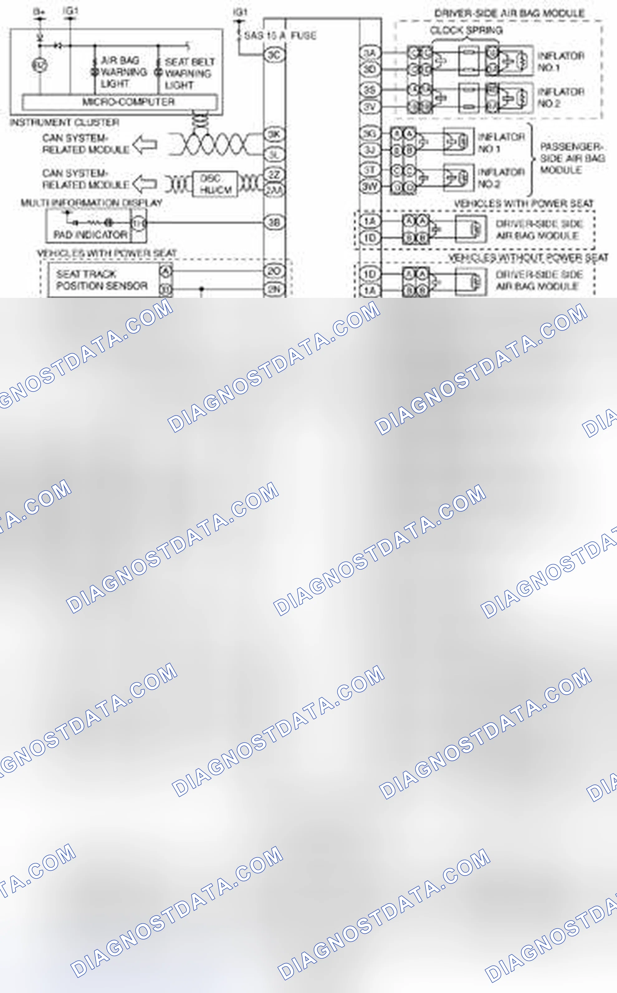 Scheme 242: Air Bag System Wiring Diagram [Two-Step Deployment Control System] - Vehicles Without DSC