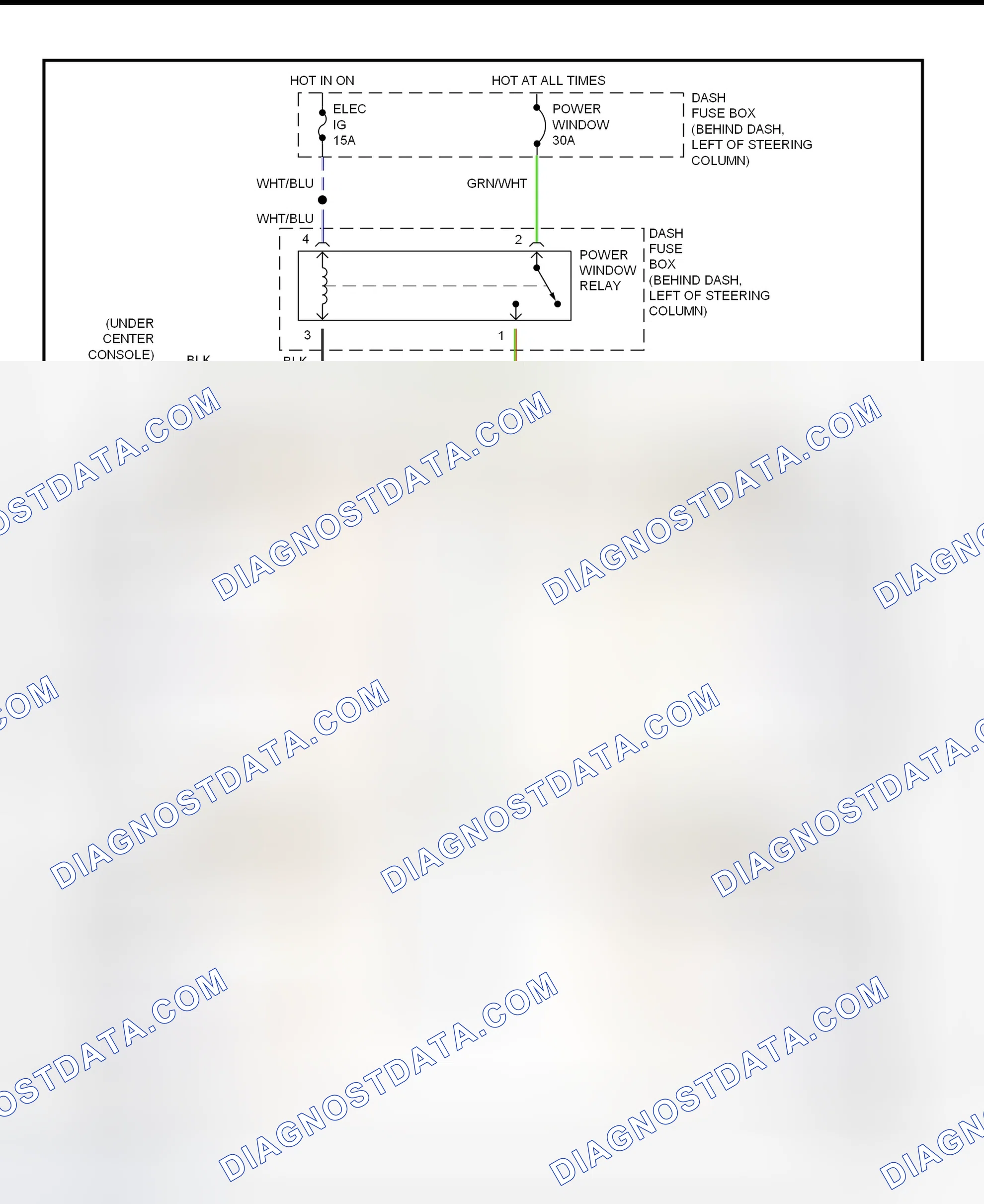 Scheme 4: Power Window System Wiring Diagram (Amigo & Rodeo)