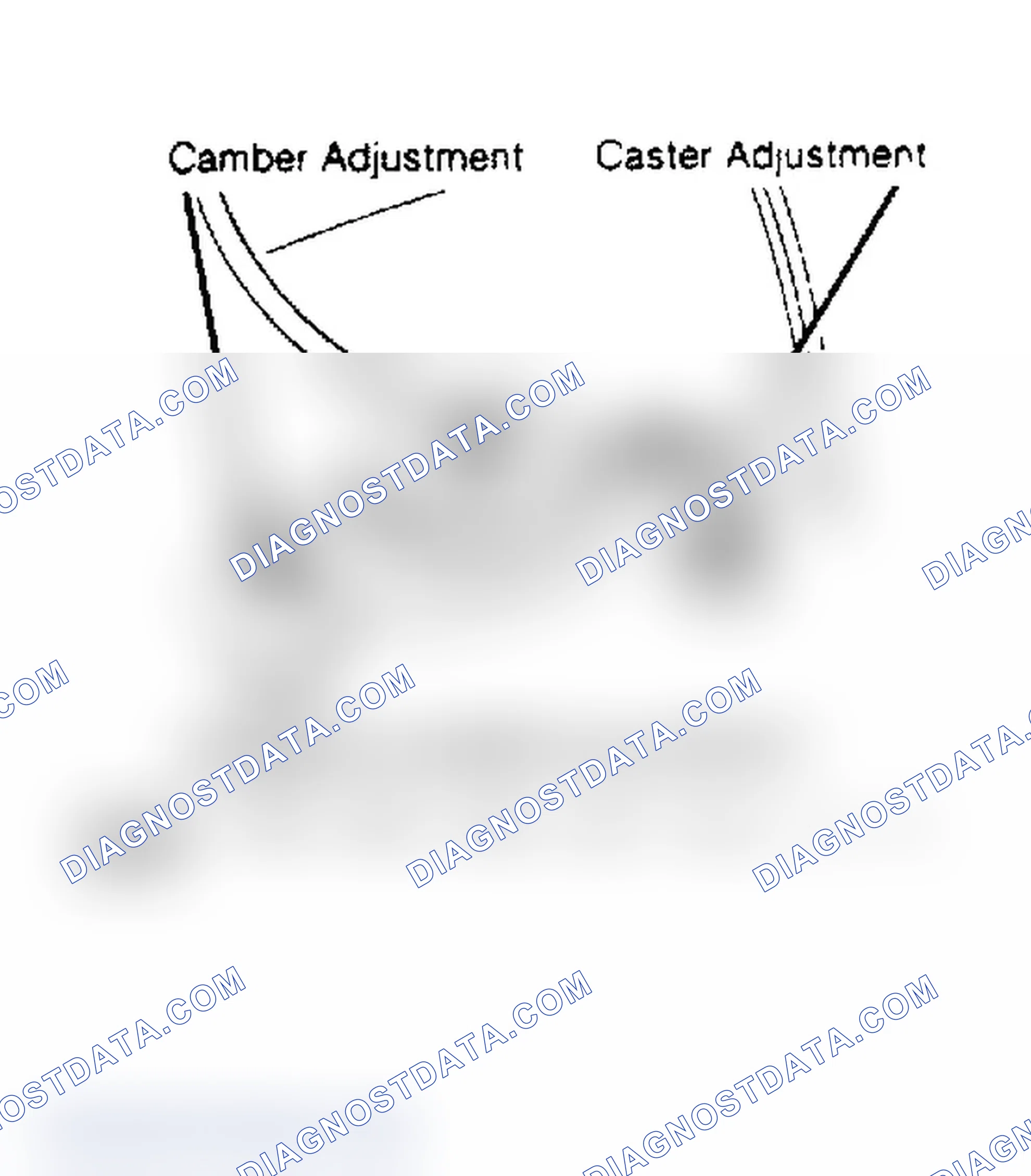Scheme 1: Camber and Caster adjustment. Loosen hold down bolts and move strut to adjust.