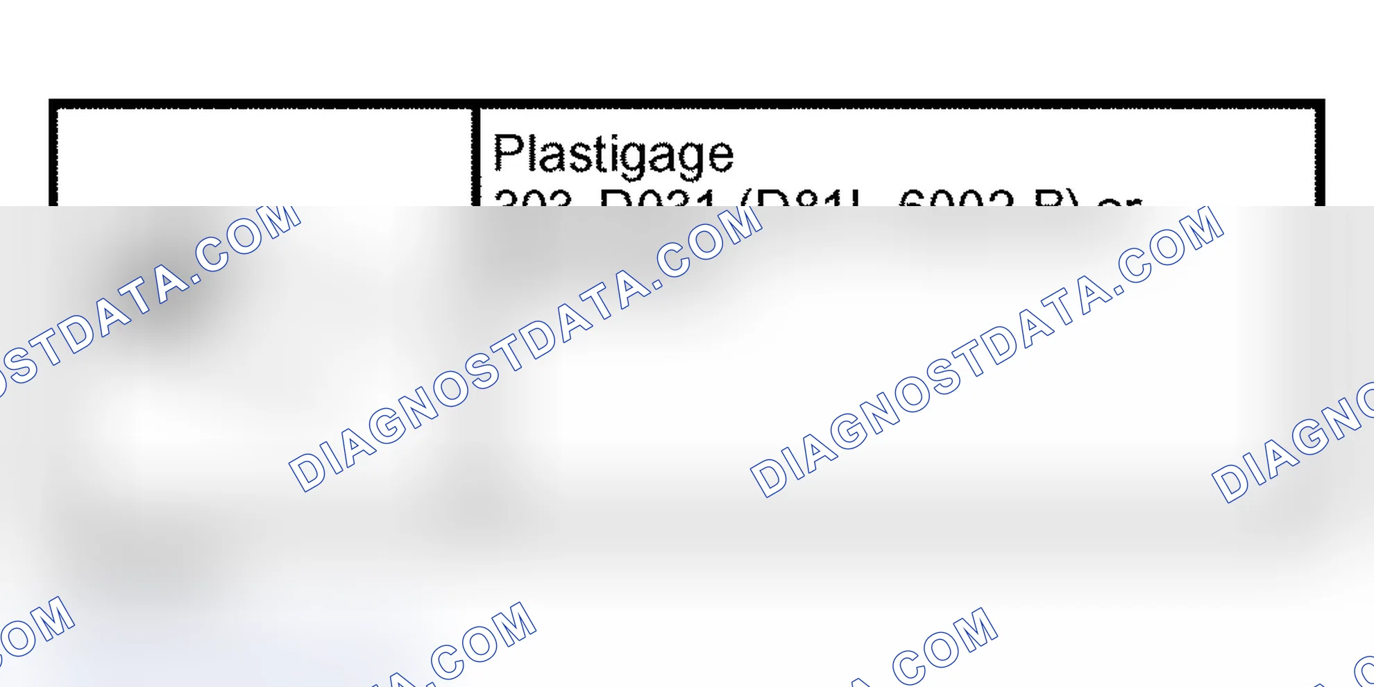 Scheme 11: Camshaft Journal - Clearance, Plastigage Method