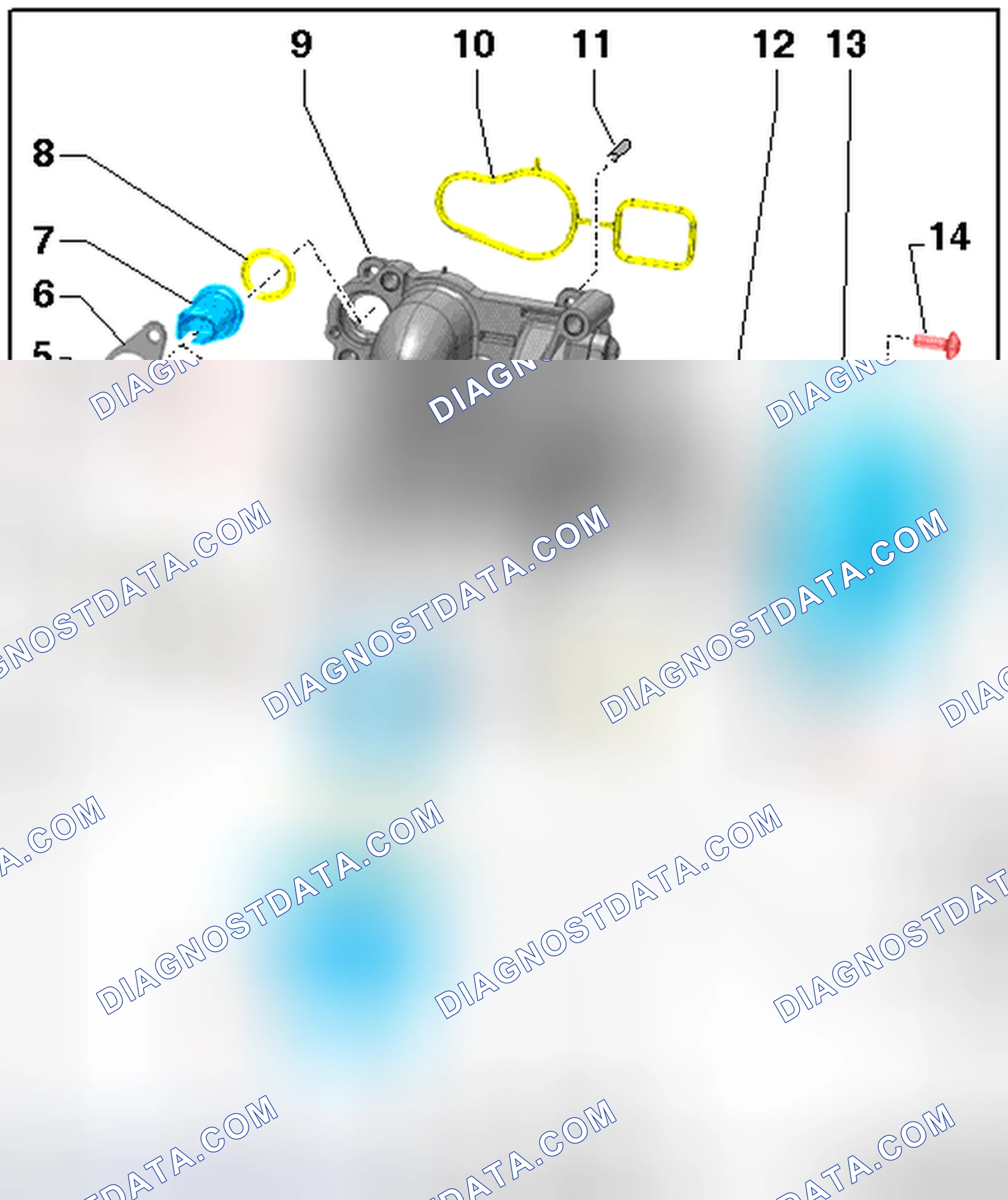 Scheme 17: COOLANT PUMP AND THERMOSTAT OVERVIEW