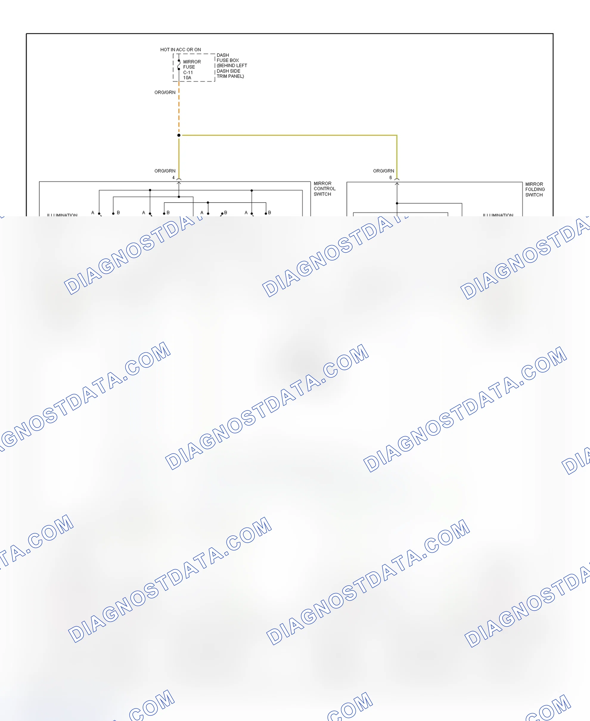 Scheme 7: Power Mirror System Wiring Diagram