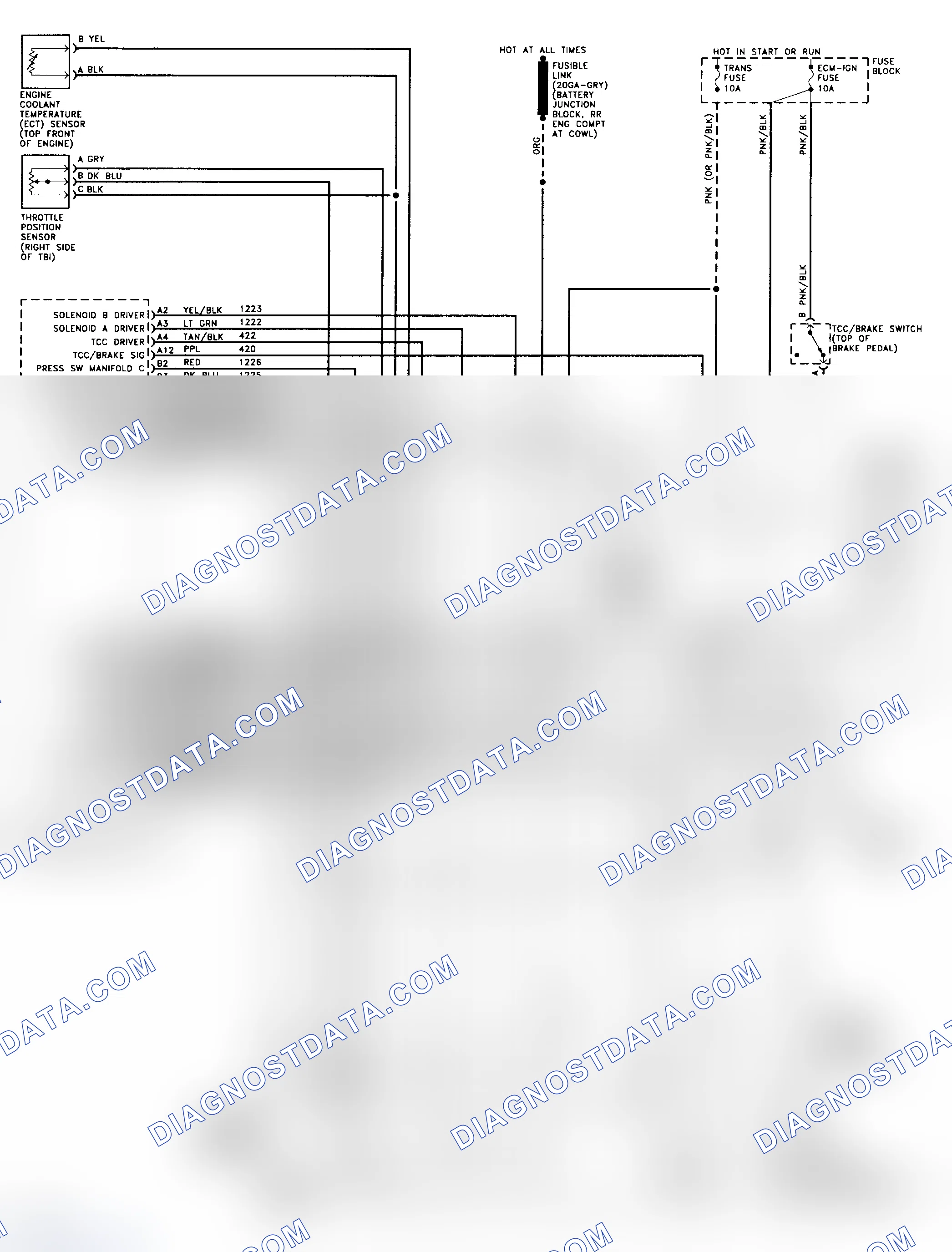 Scheme 184: 4L80-E Wiring Diagram (1993 "C" & "K" Series - Gasoline)