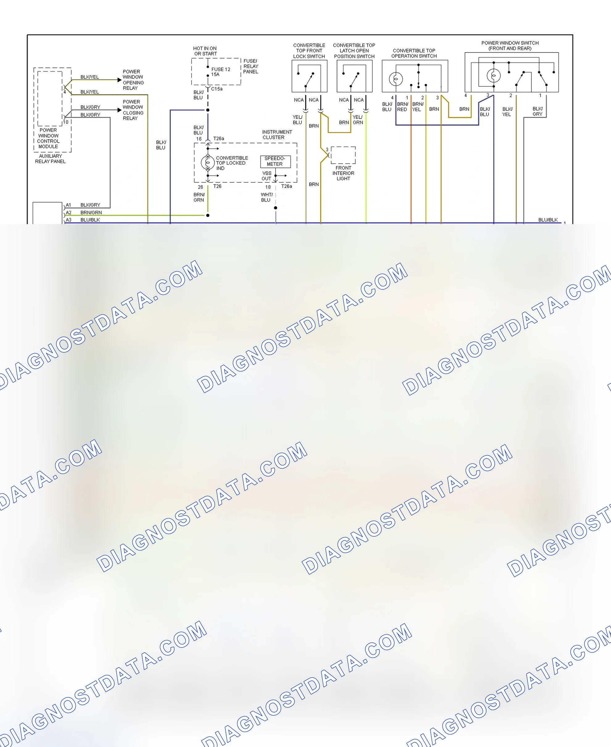 Scheme 2: Power Convertible Top System Wiring Diagram (1 Of 2)