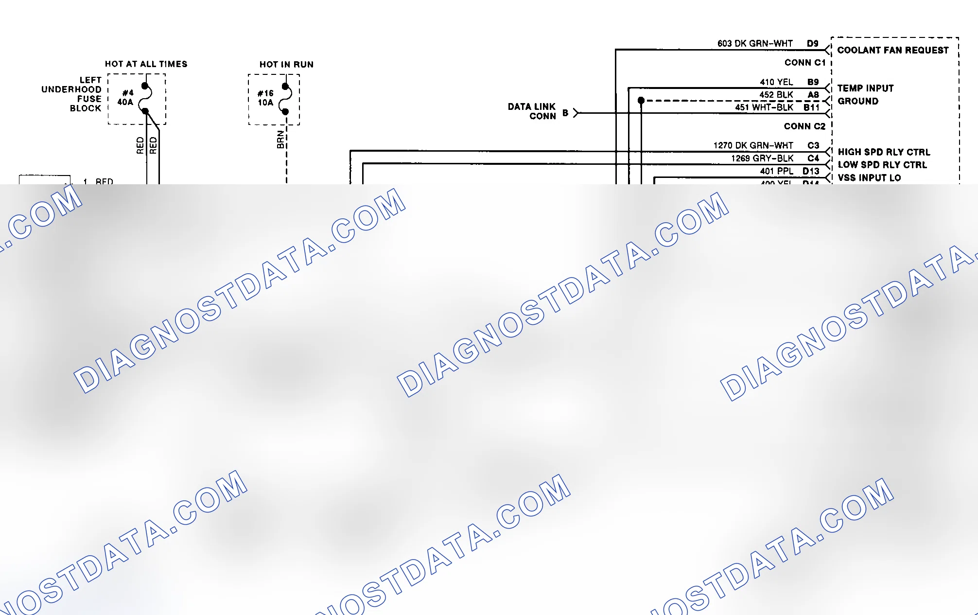 Scheme 7: Cooling Fan Wiring Diagram (LeSabre & Park Avenue) (3.8L VIN L & 1)