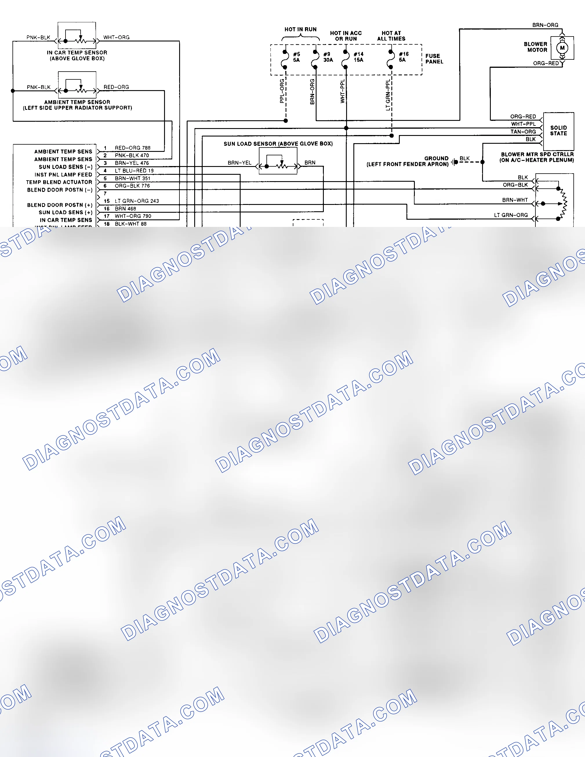 Scheme 14: Automatic A/C-Heater System Wiring Diagram (Continental)