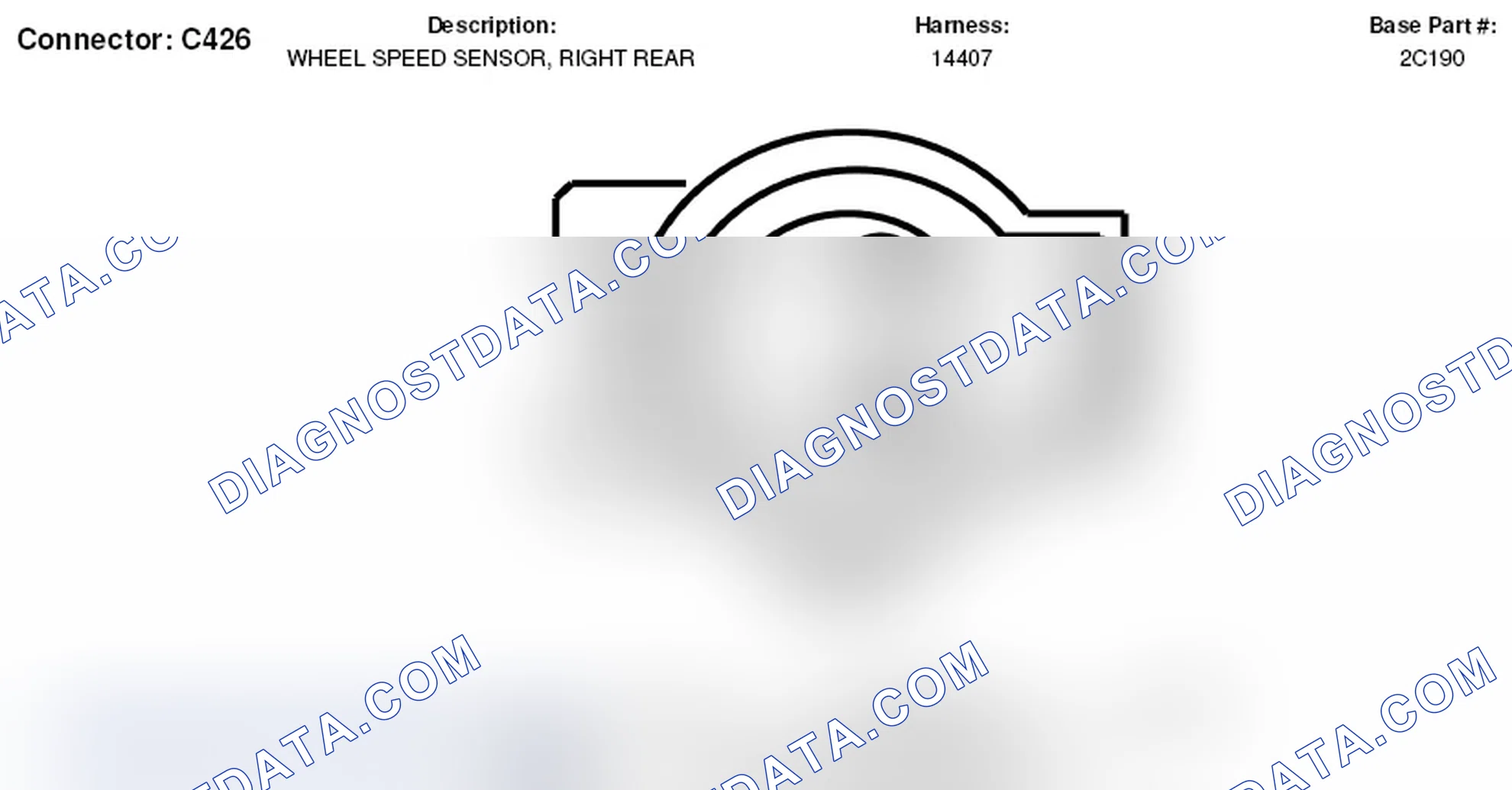 Scheme 174: Right Rear Wheel Speed Sensor Connector End View (C426)