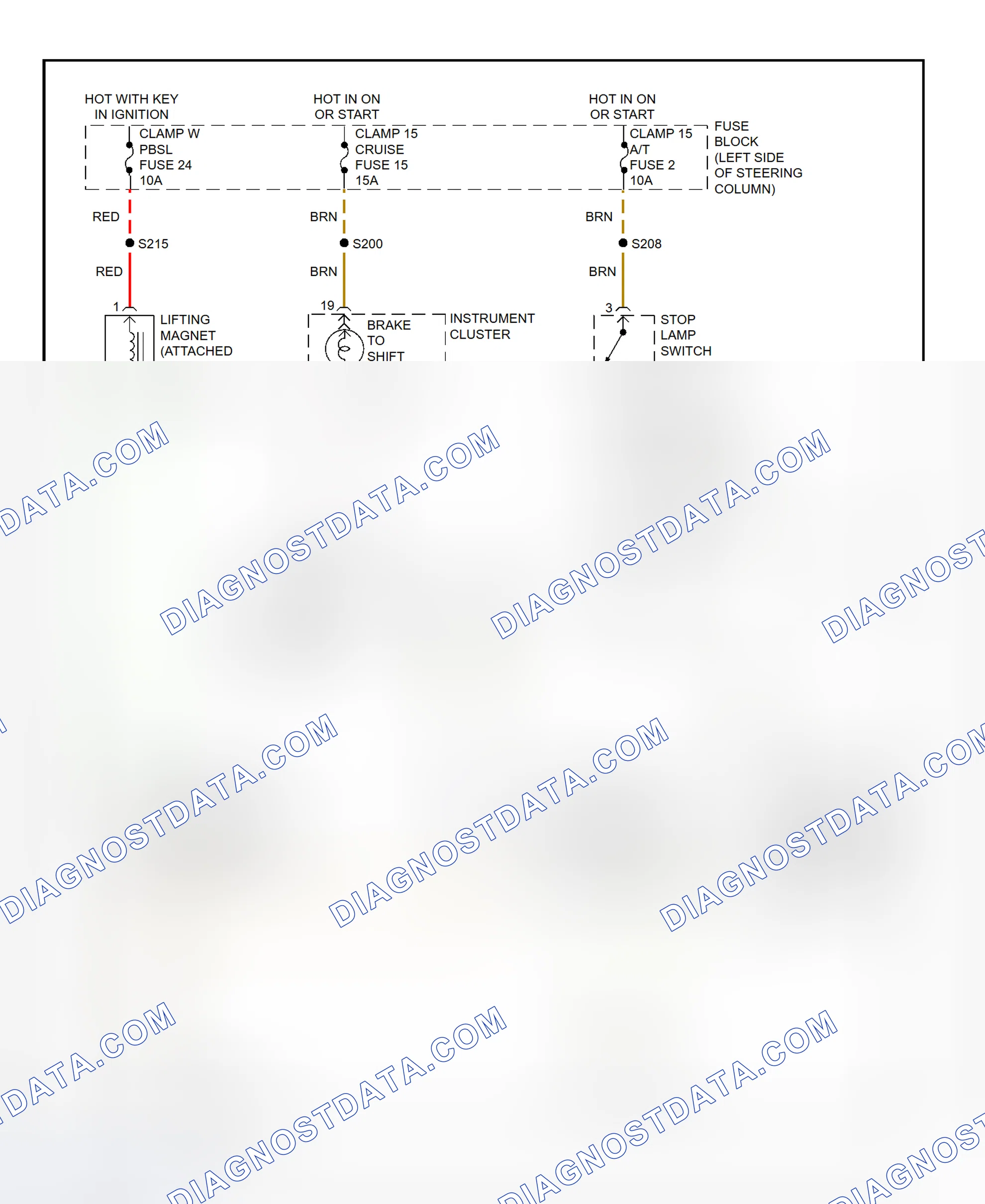 Fig. 33: Shift Interlock System Wiring Diagram (Catera)