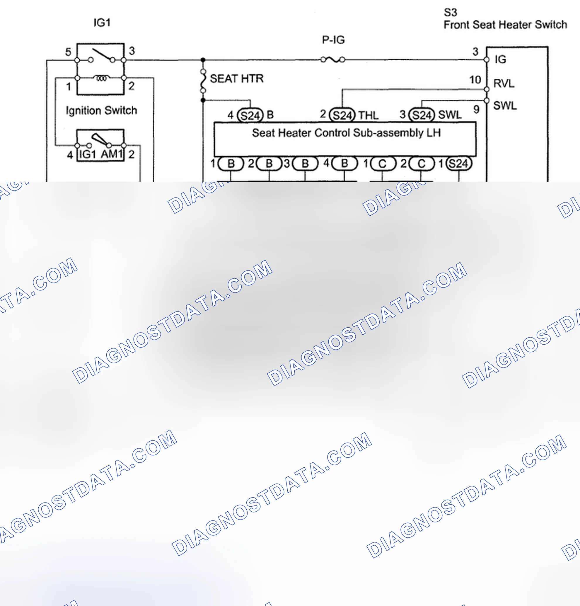 Fig. 38: Seat Heater System Diagram
