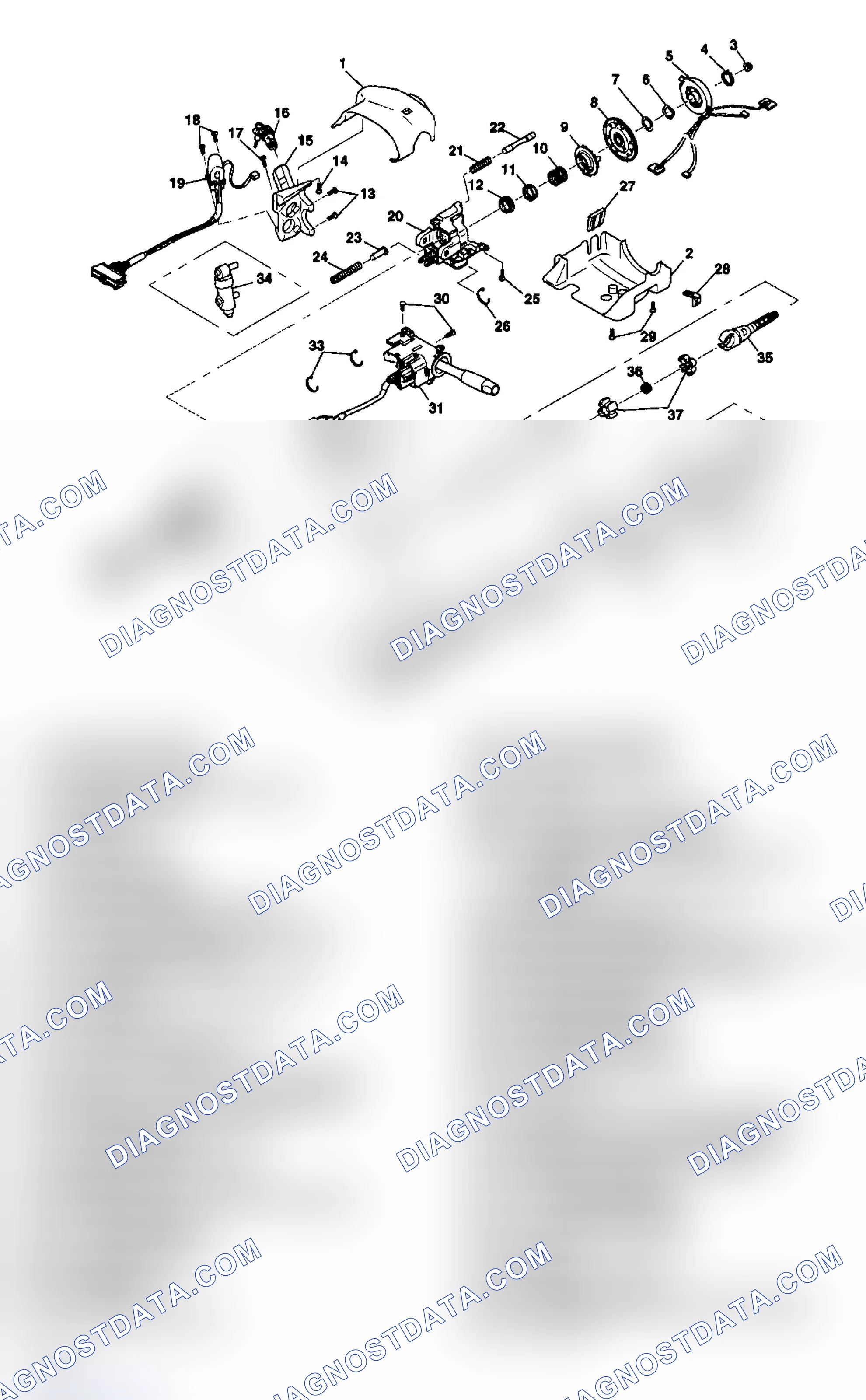 Scheme 3: Steering Column Disassembled View (Floor Shift)
