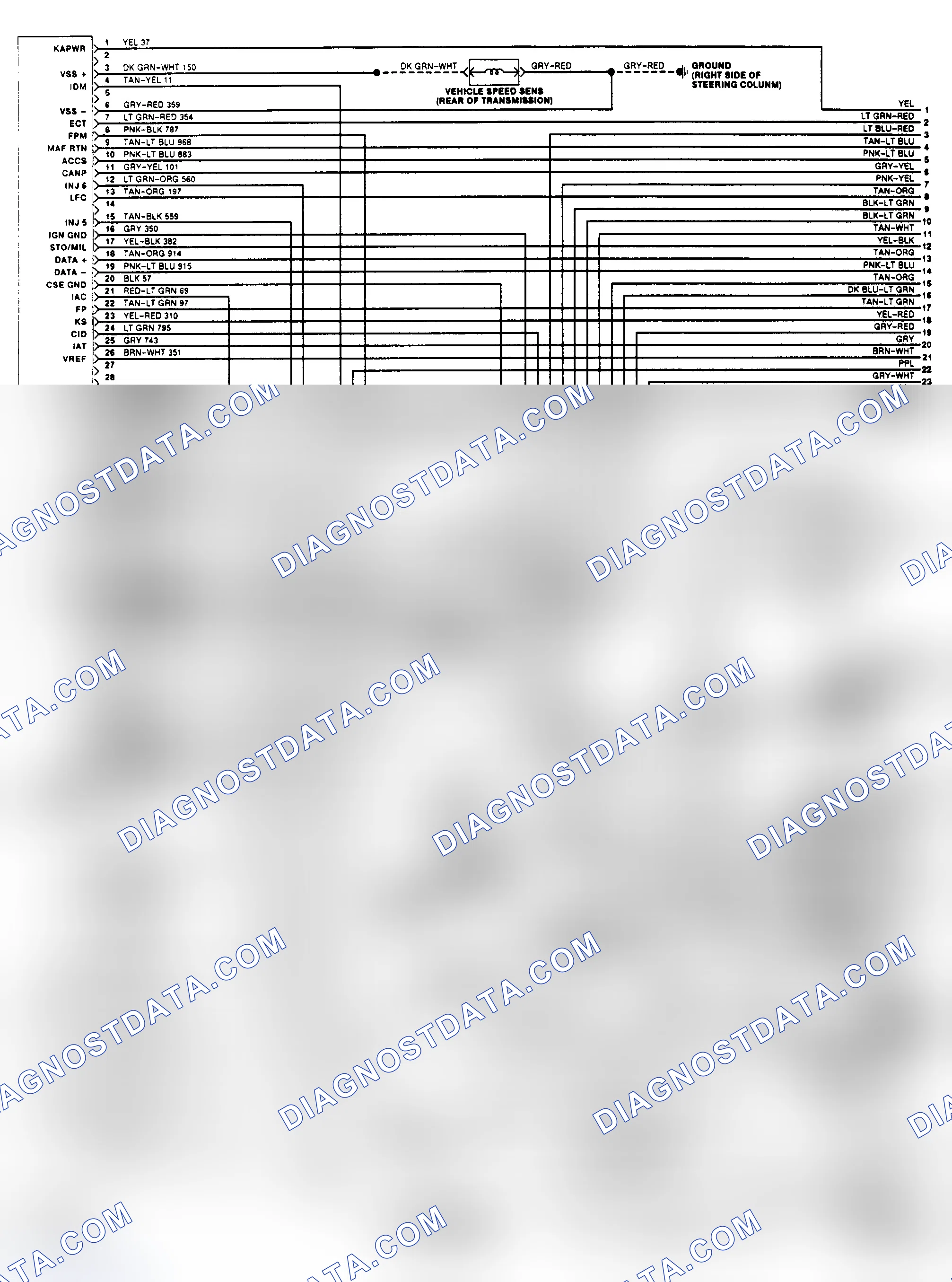 Scheme 133: EEC-IV Wiring Diagram (Thunderbird 3.8L SC - 1 of 3)