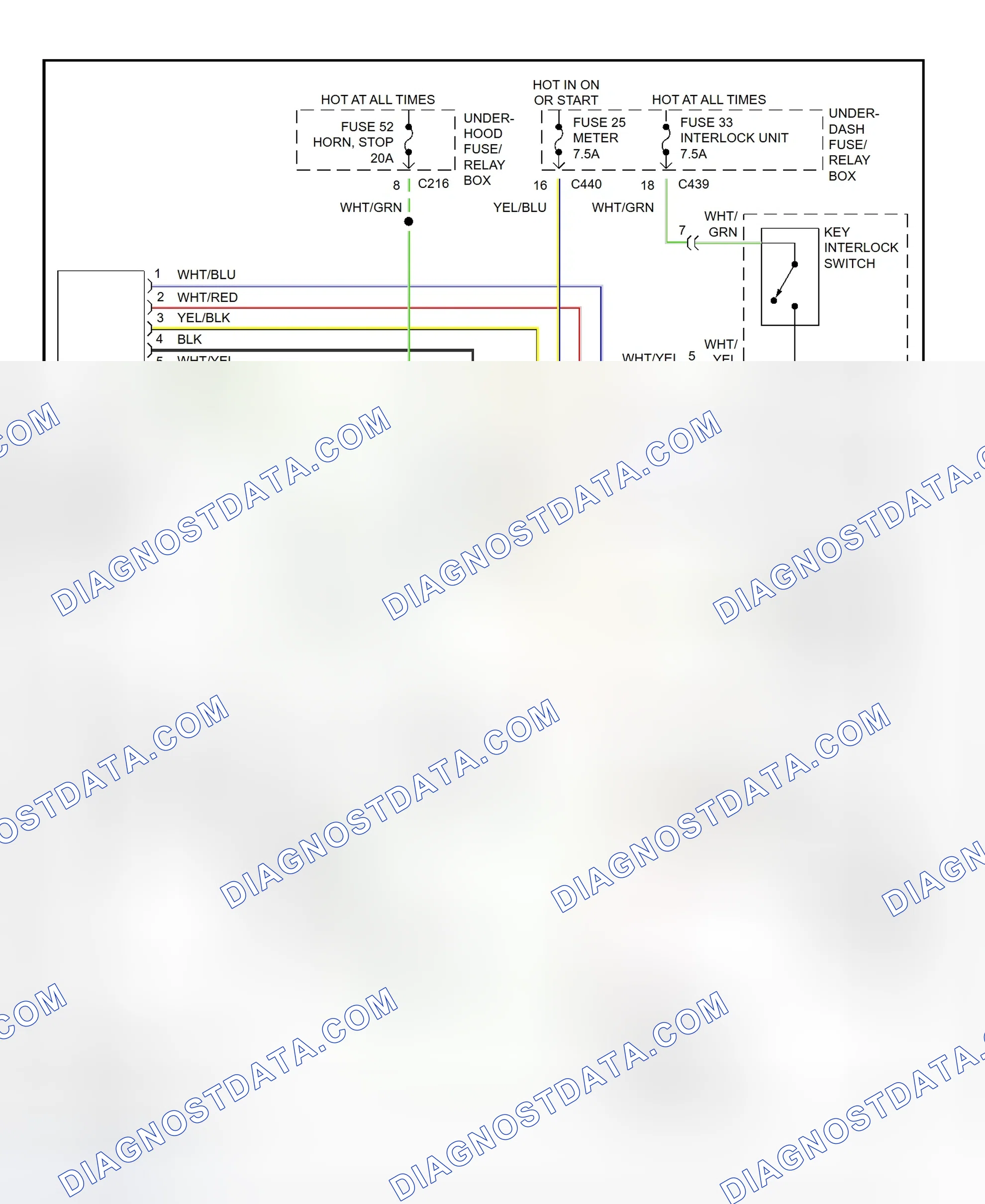 Scheme 64: Shift & Key Interlock System Wiring Diagram (Acura Integra)