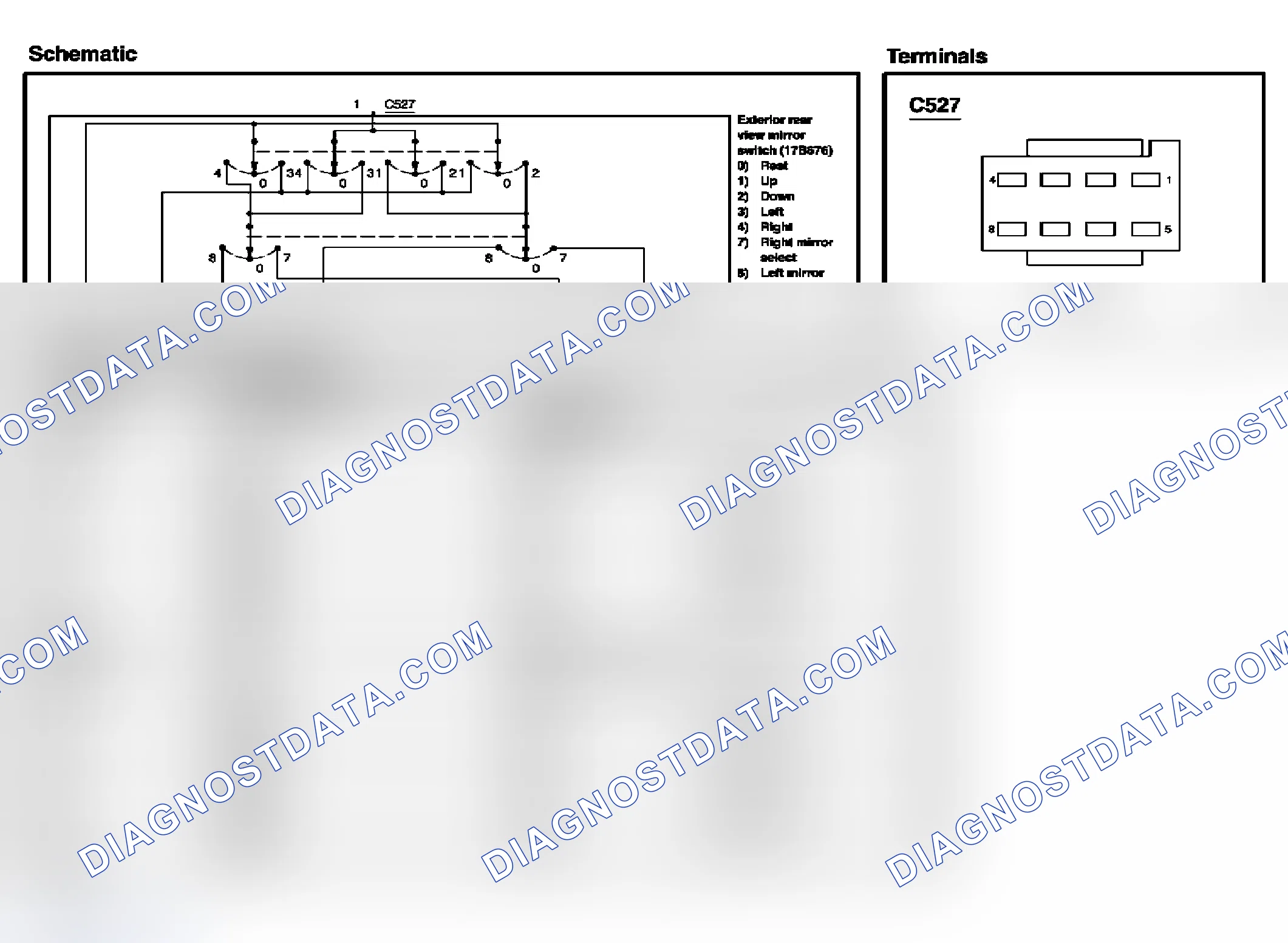 Scheme 12: Exterior rear view mirror switch (17B676)