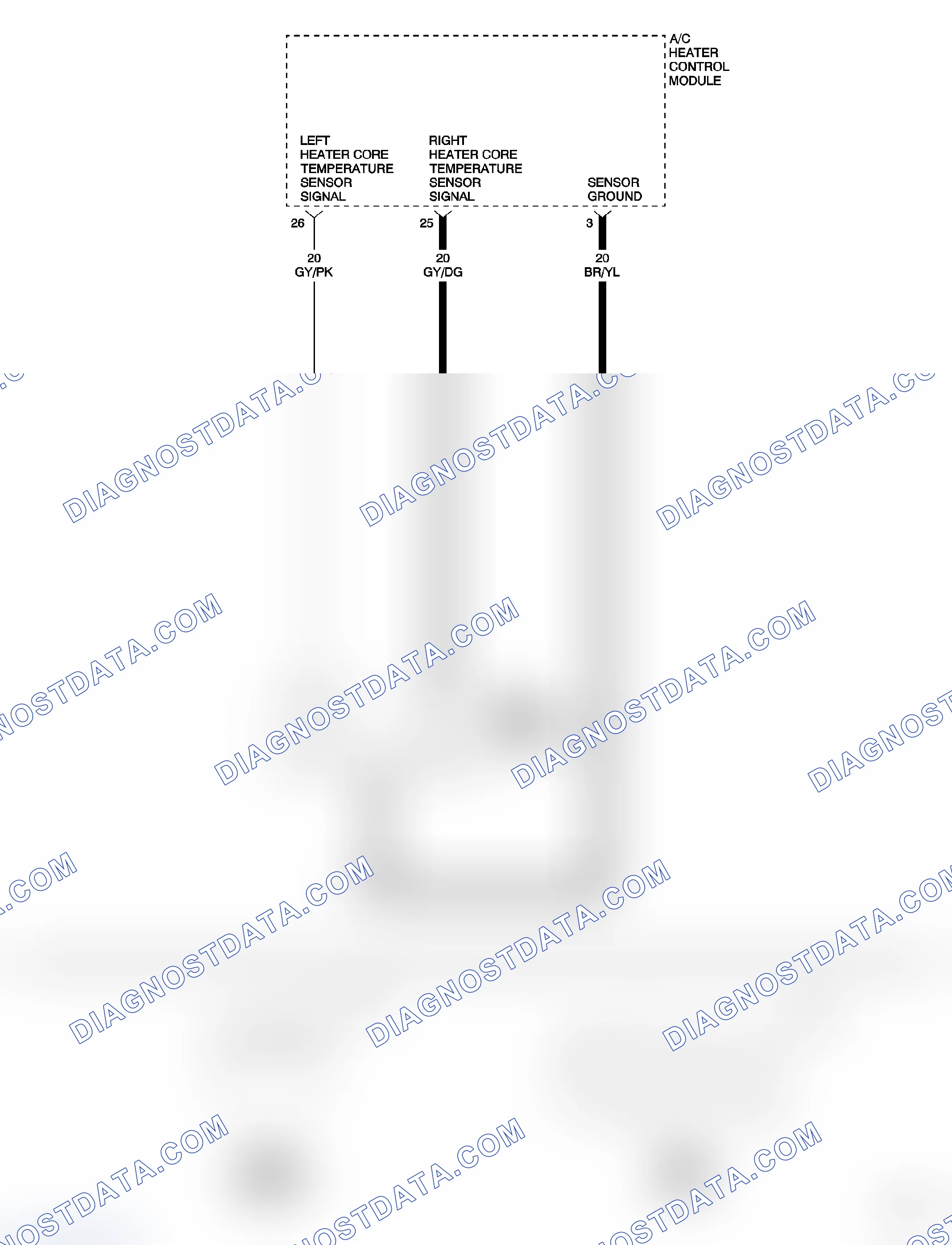 Scheme 13: 1229-00 RIGHT HEATER CORE TEMPERATURE SENSOR CIRCUIT