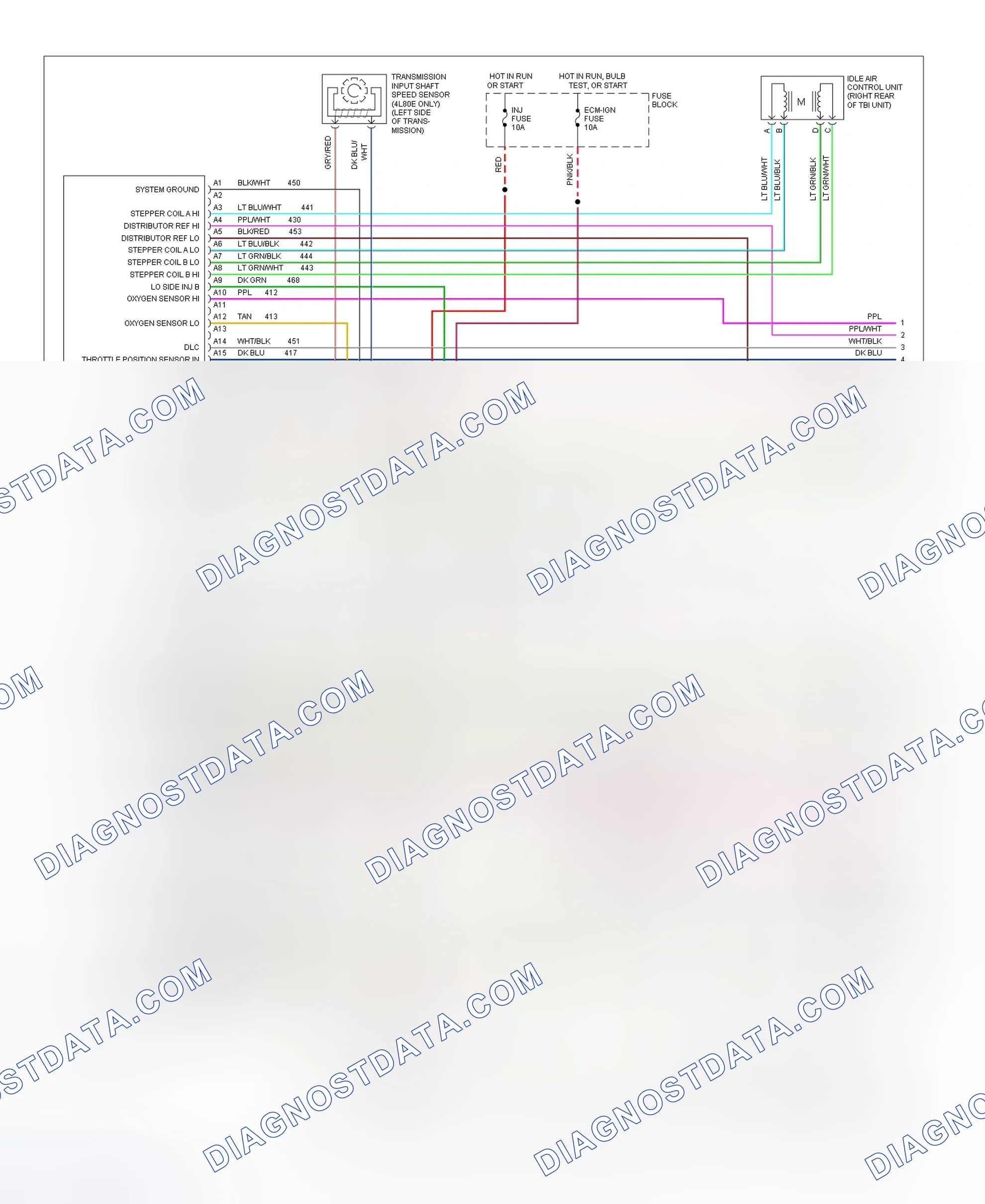 Scheme 153: Schematic (Blazer, Pickup, Sierra, Suburban & Yukon - 4.3L, 5.0L & 5.7L With A/T - 1 Of 3)