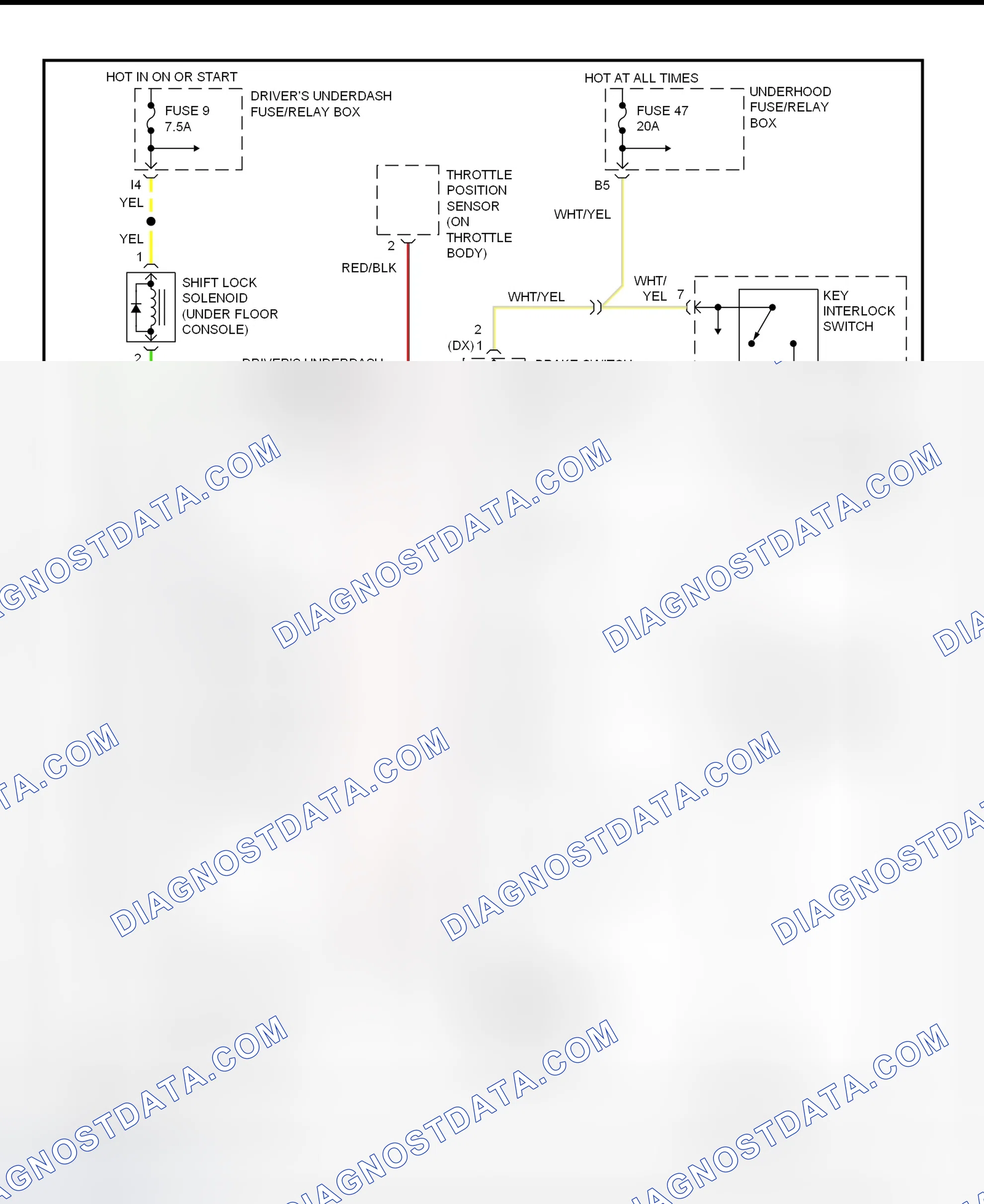 Scheme 66: Shift & Key Interlock System Wiring Diagram (Honda Accord)