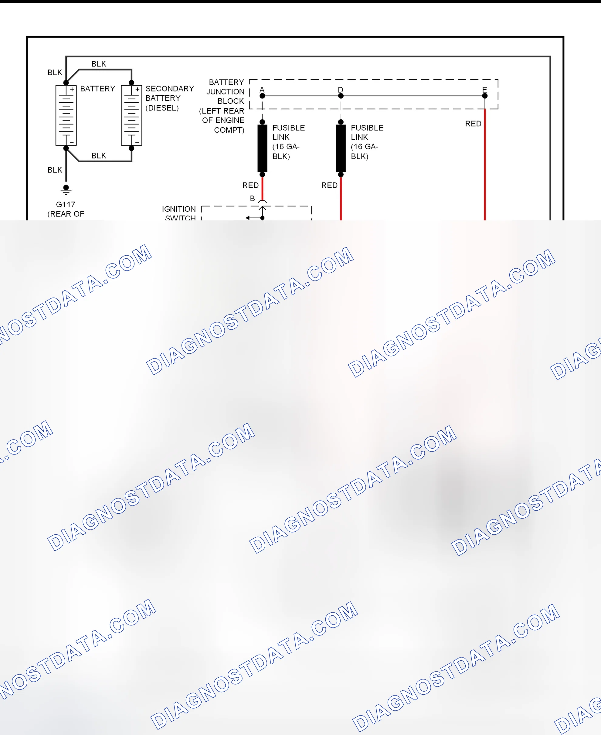 Fig. 17: Starting System Wiring Diagram (Forward Control - Motorhome Chassis)