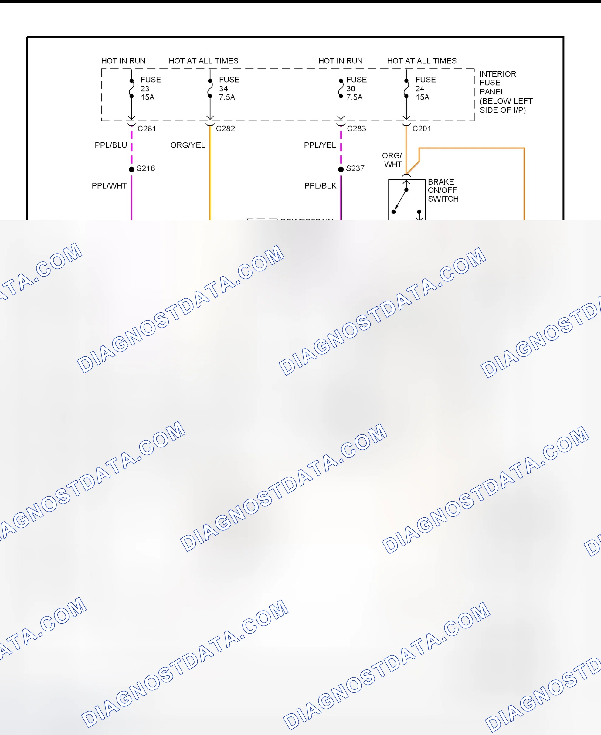 Scheme 134: Shift Interlock System Wiring Diagram (1997 Contour & Mystique)