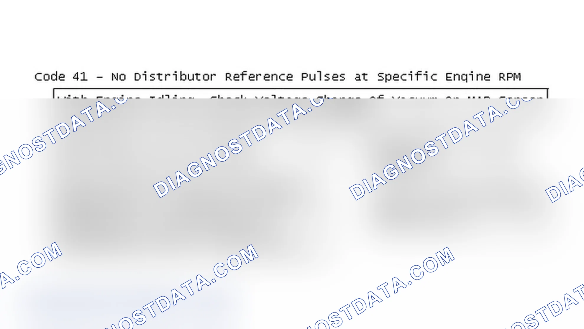 Scheme 192: Flow Chart, Code 41 - No Distributor Reference Pulses at Specific Engine RPM