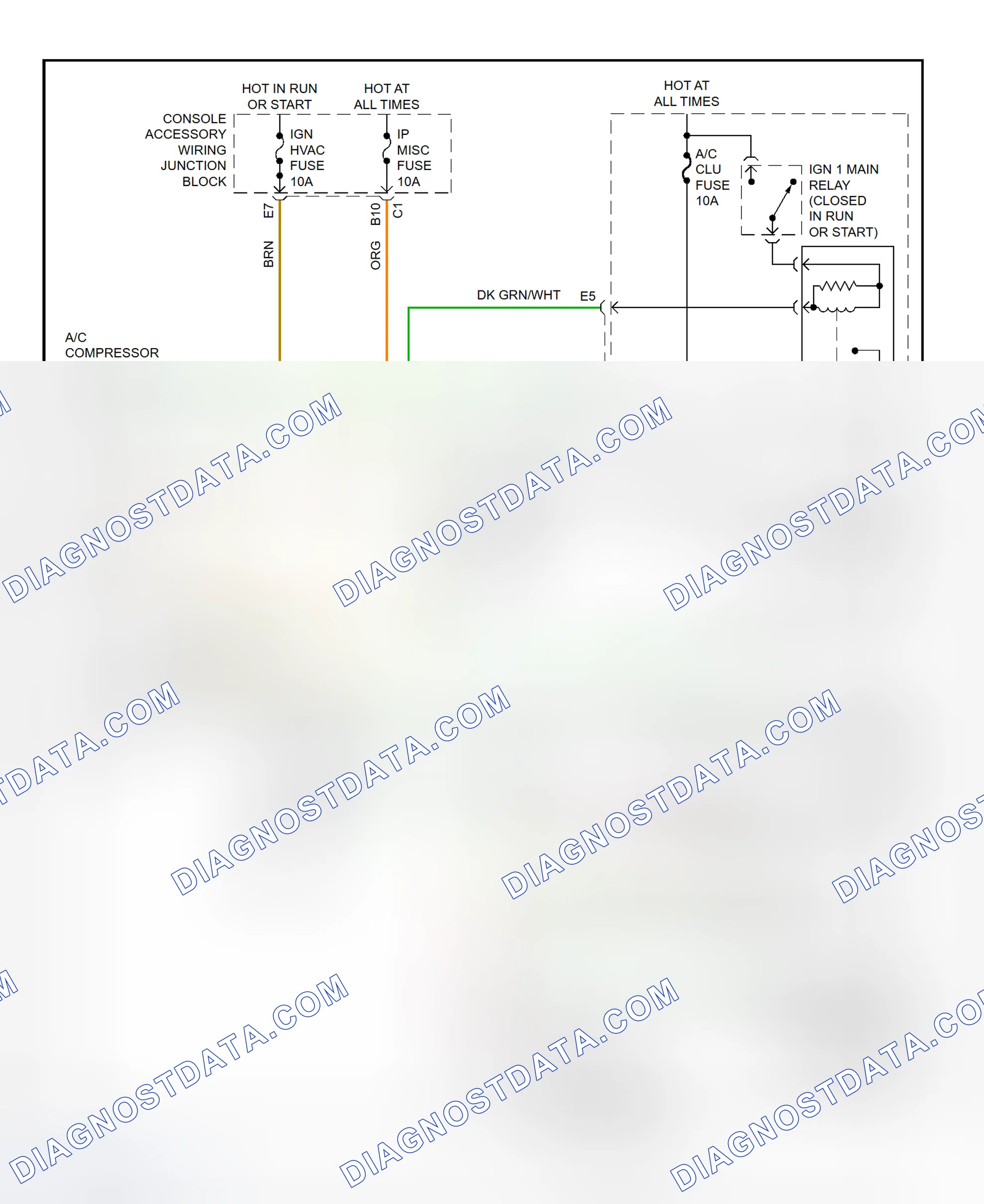 Scheme 6: A/C Compressor Clutch Control Circuit Wiring Diagram (2001 Aztek)