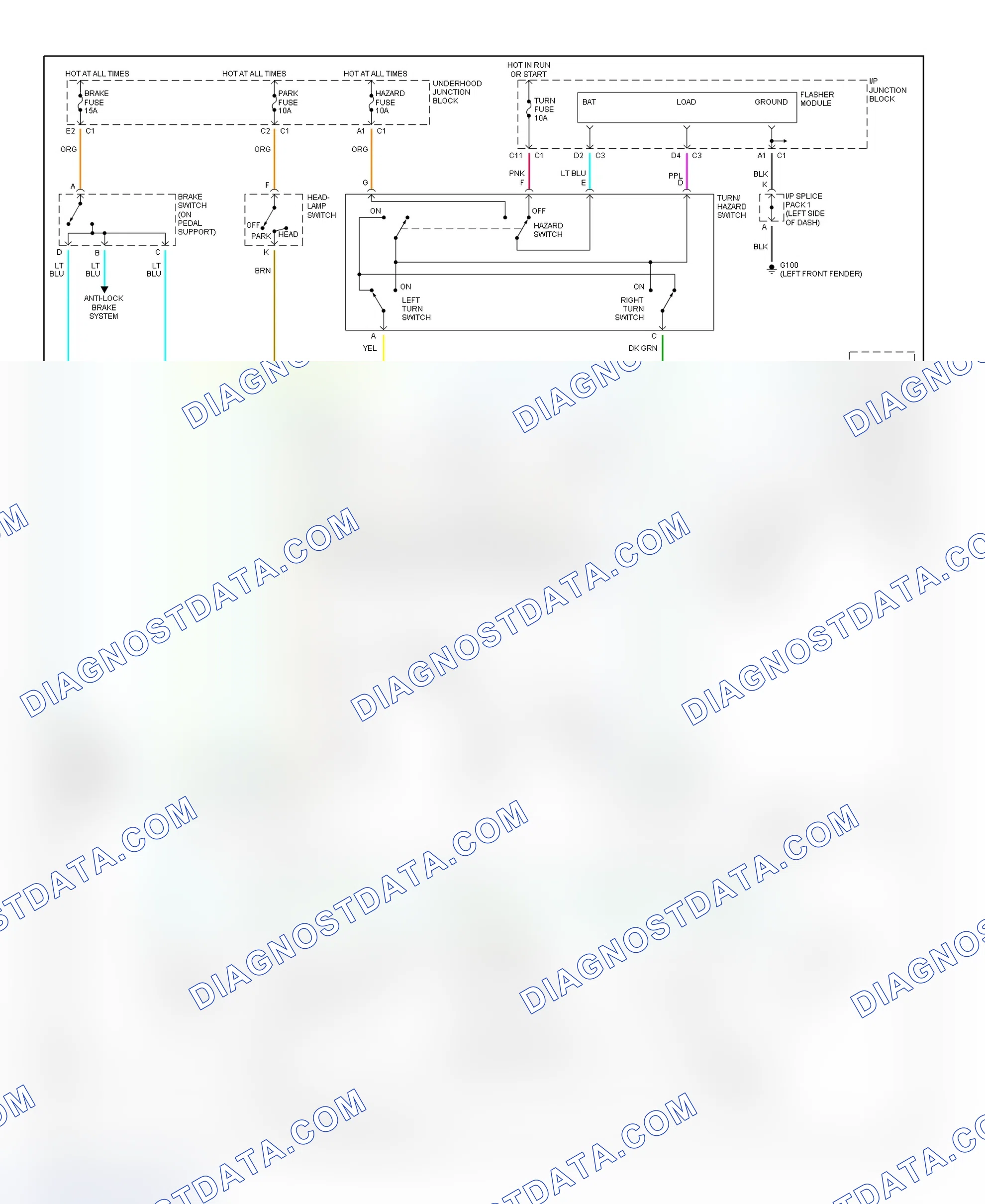 Scheme 41: Exterior Lights Wiring Diagram (Saturn Wagon)