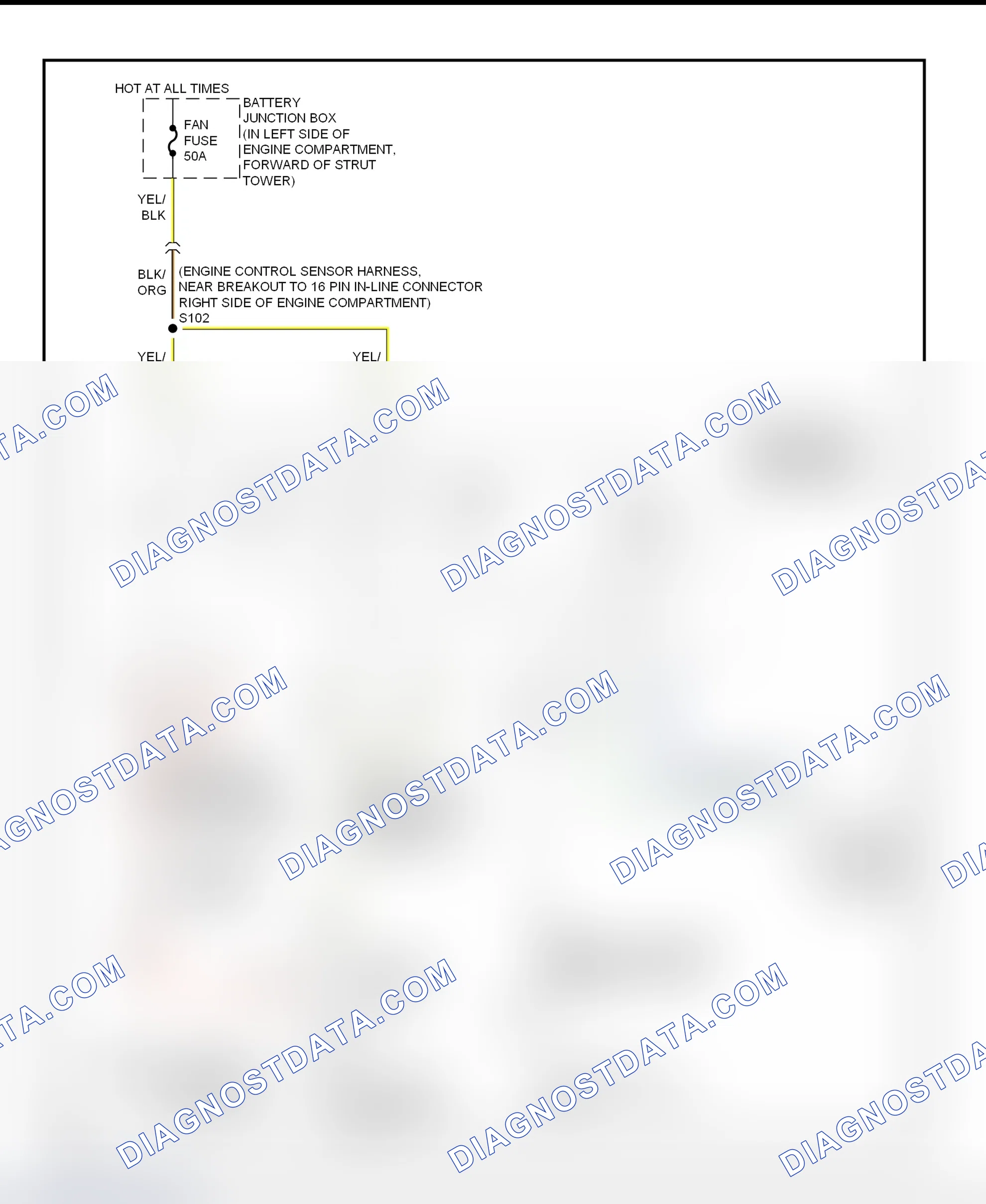 Scheme 40: Electric Cooling Fan Wiring Diagram (Mustang - 4.6L)