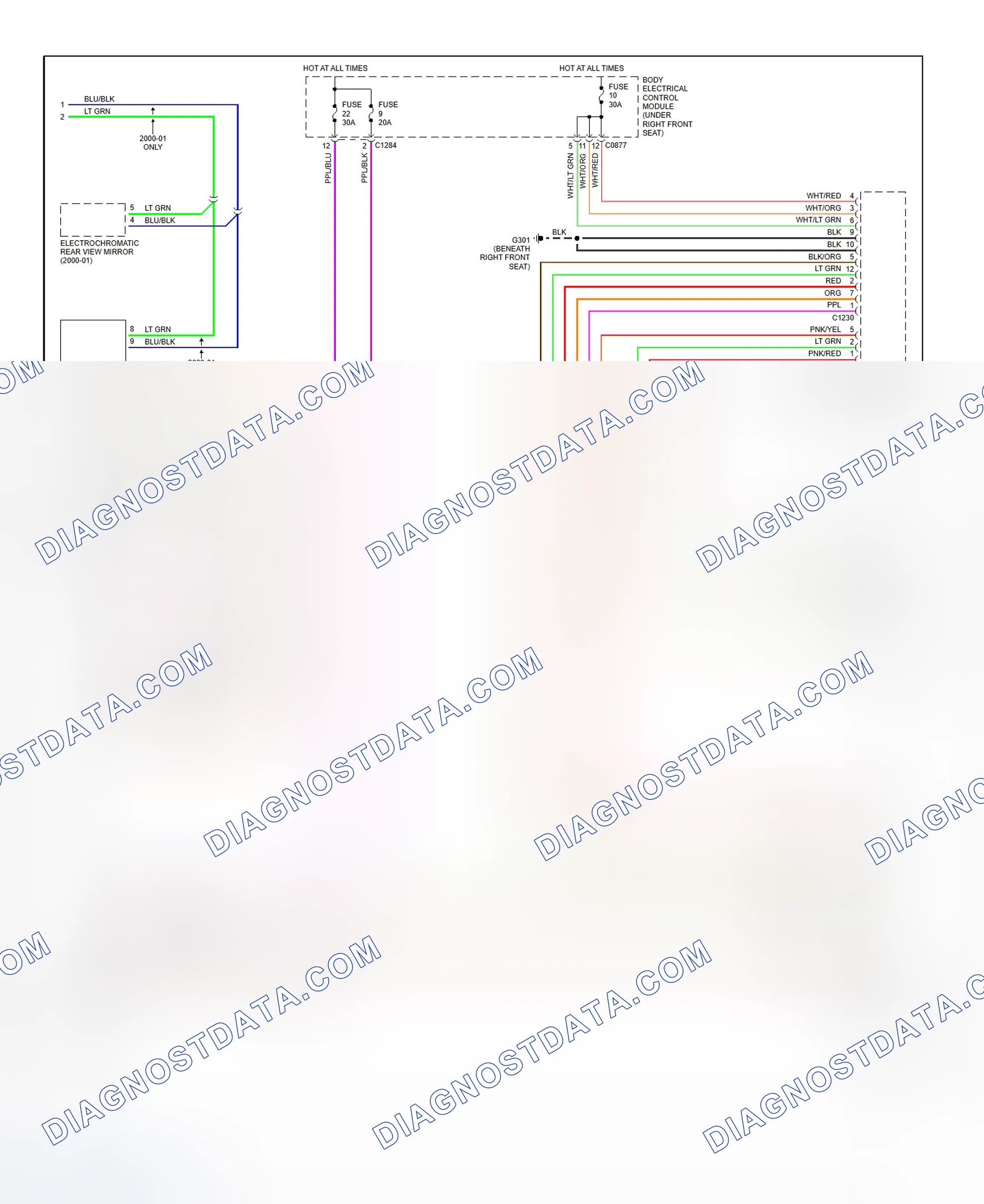 Scheme 4: Memory Mirror Wiring Diagram (Range Rover - 2 Of 2)