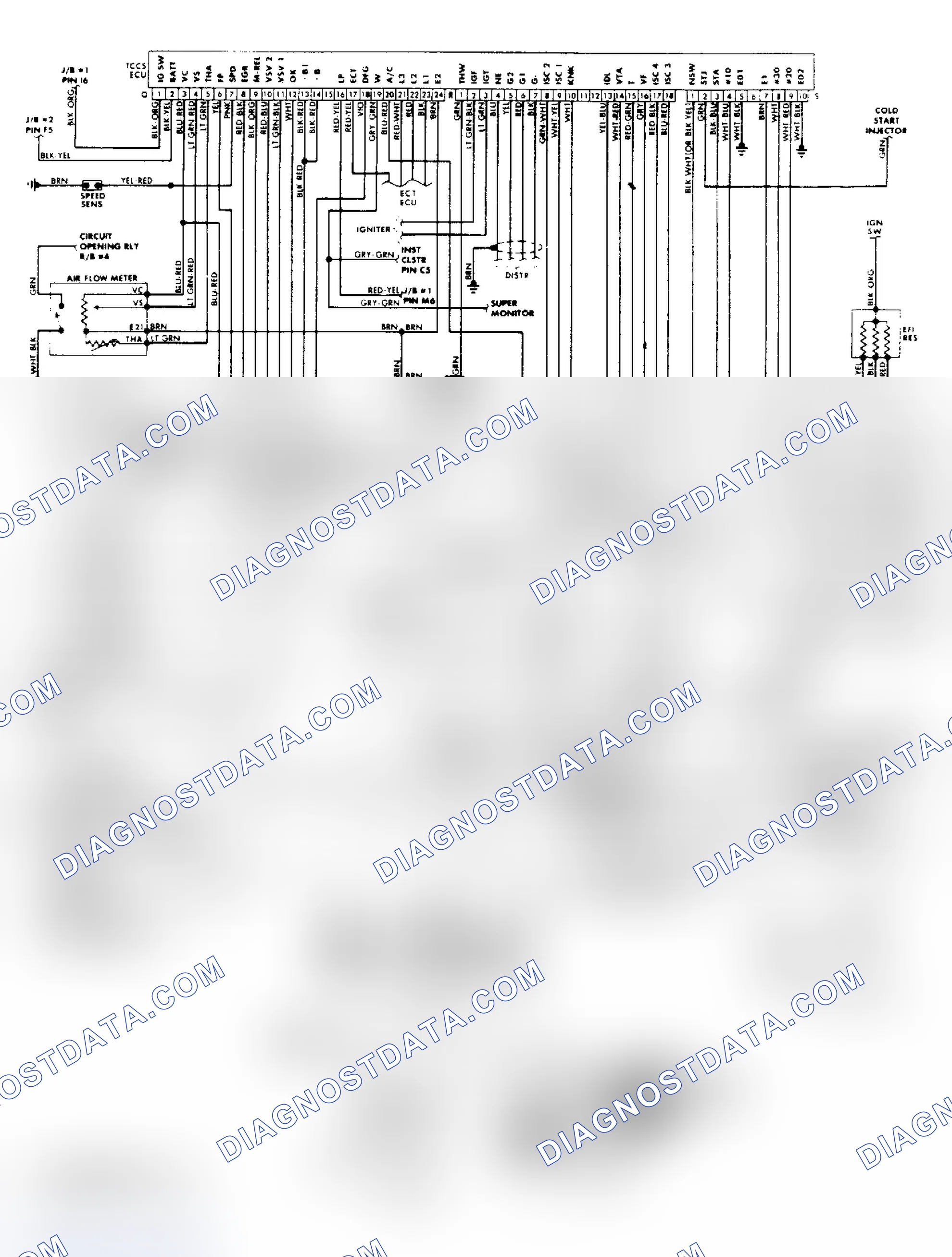 Scheme 58: EFI/TCCS Wiring Diagram (1986 1/2 Supra)