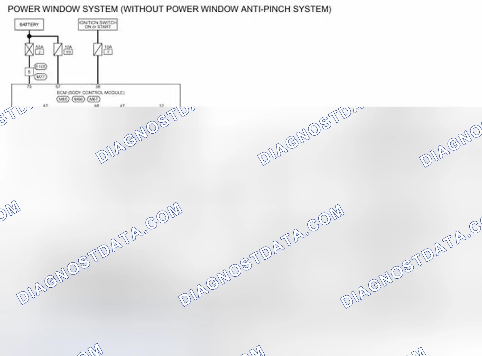 Scheme 30: Wiring Diagram - POWER WINDOW CONTROL SYSTEM (WITHOUT POWER WINDOW ANTI-PINCH SYSTEM)